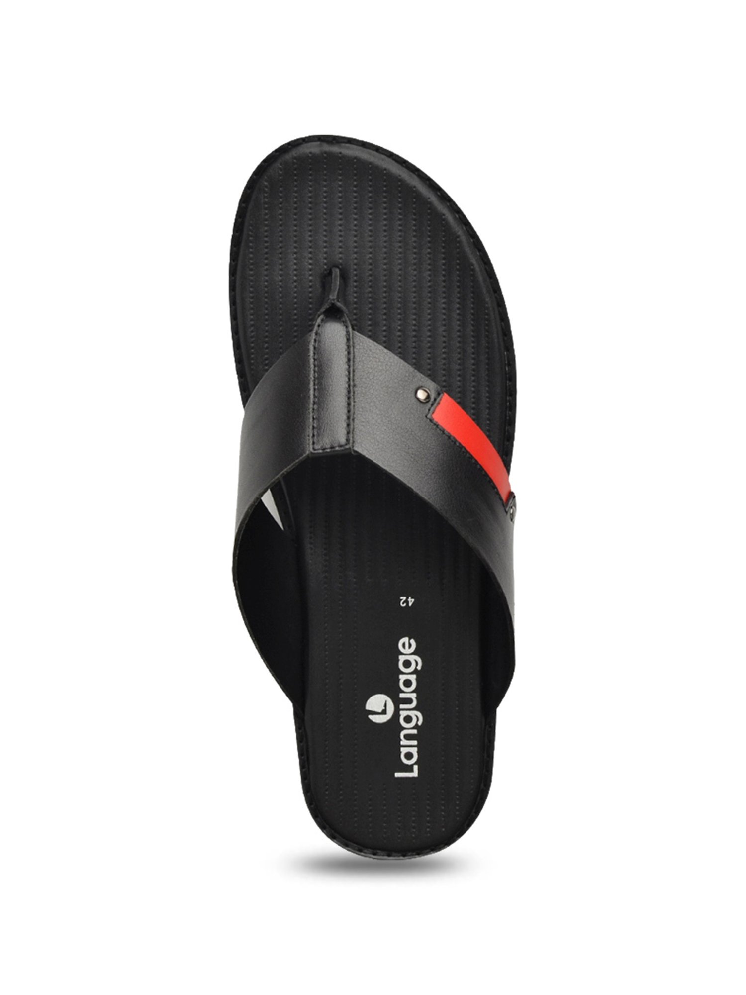 Language Shoes Men's Alex Black Thong Sandals