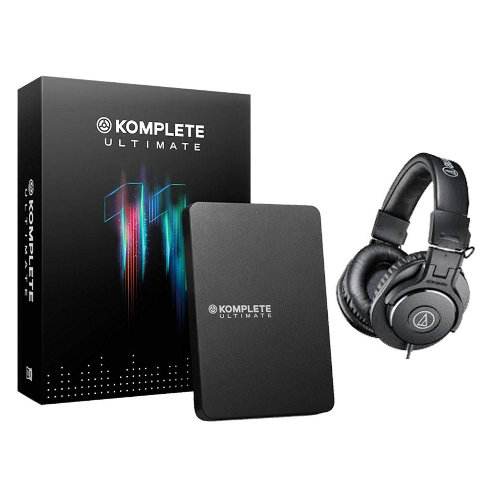 Native Instruments Komplete 11 Ultimate Software Suite With Free Audio technica ATH-M30X Headphone.