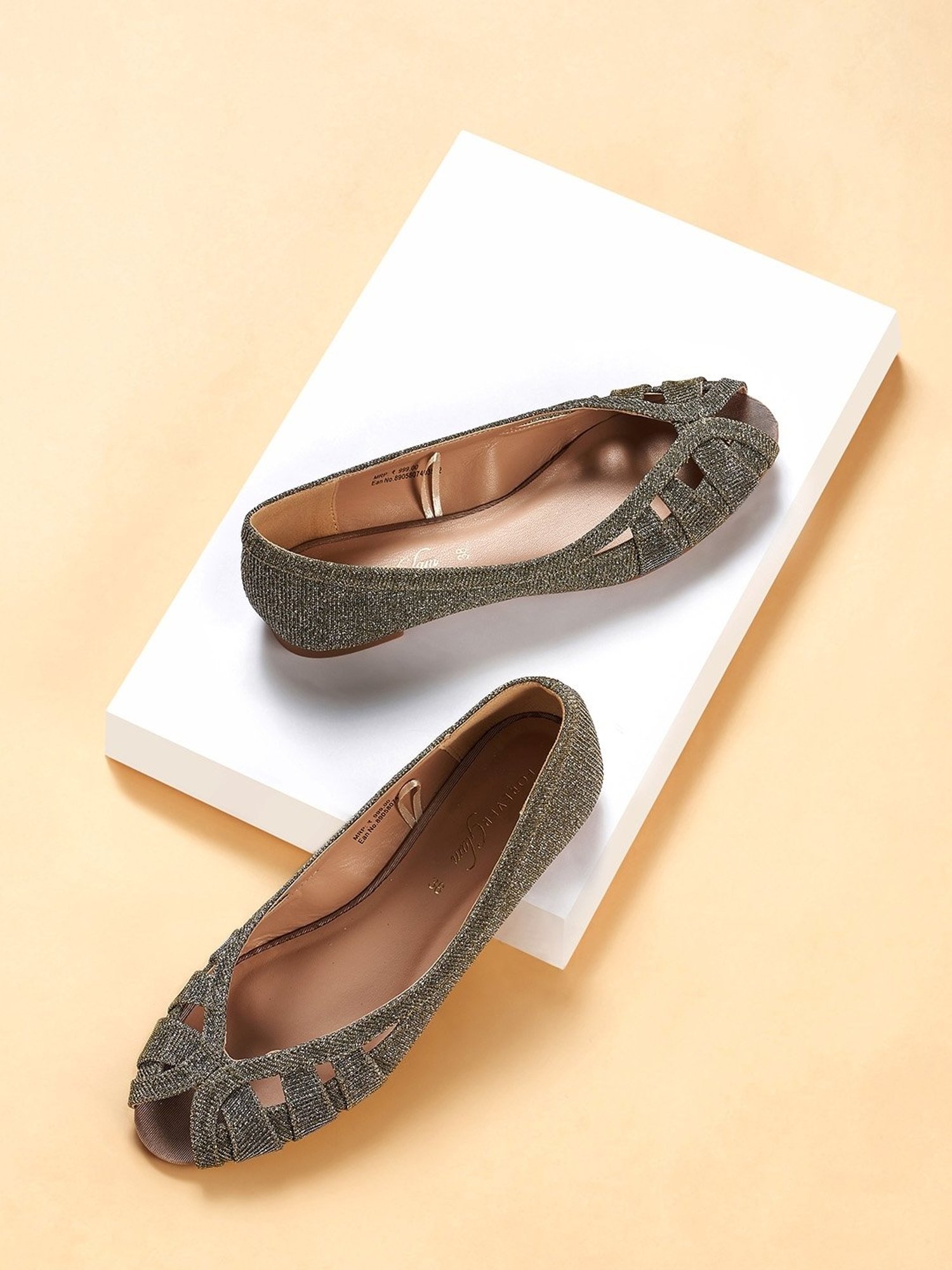 Forever Glam by Pantaloons Women's Golden Peeptoe Shoes