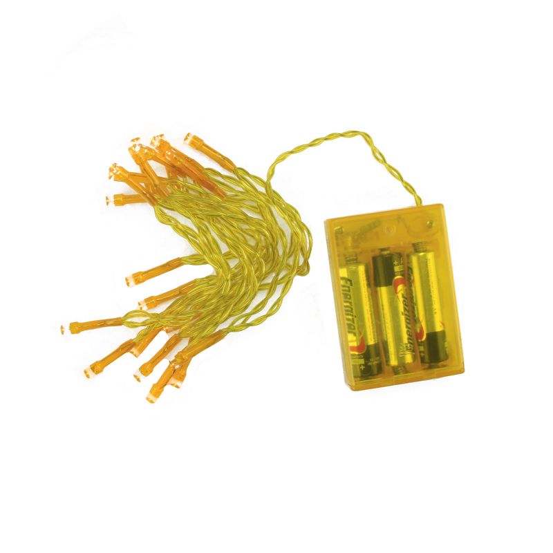 Penn 20 Amber Battery Operated Wide Angle Christmas Lights - 6.4 ft Yellow Wire