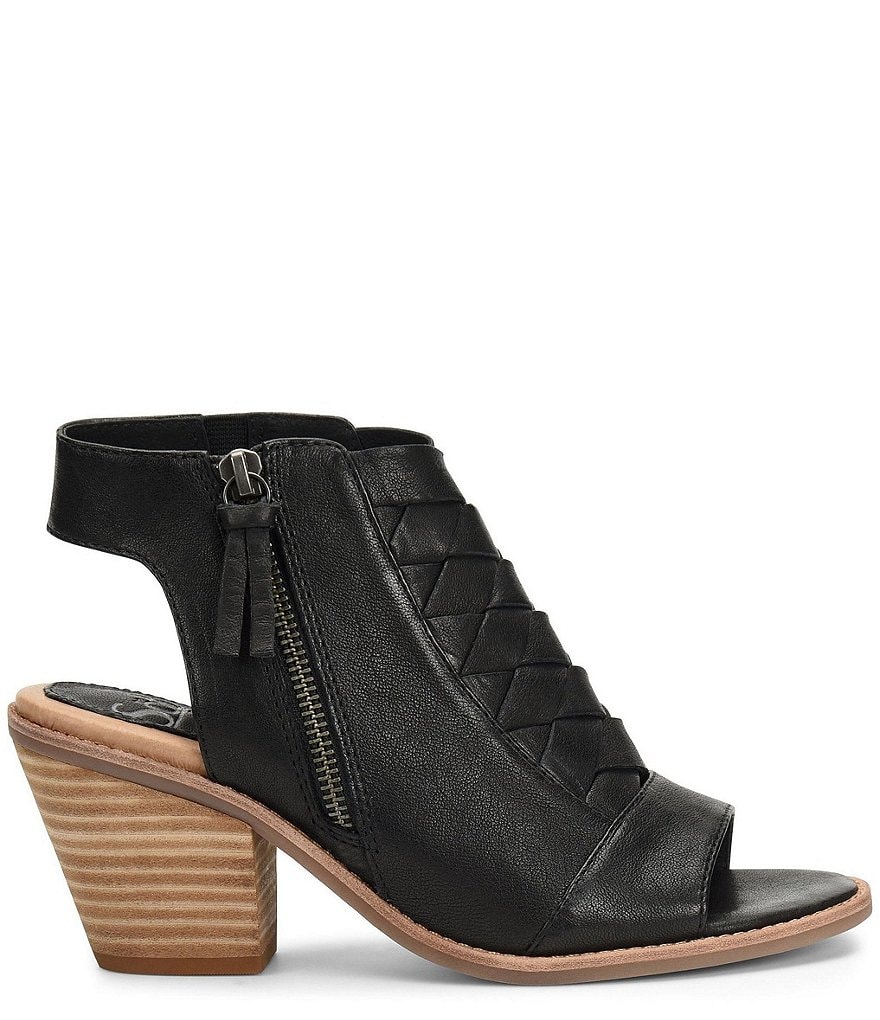 Sofft Mckenna Woven Leather Block Heel Shooties
