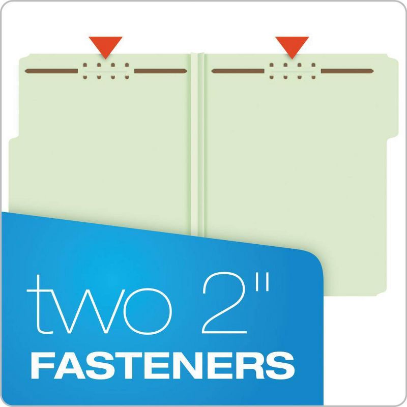 Pendaflex Pressboard Classification Folders, 2 Fasteners, 25 ct - Green