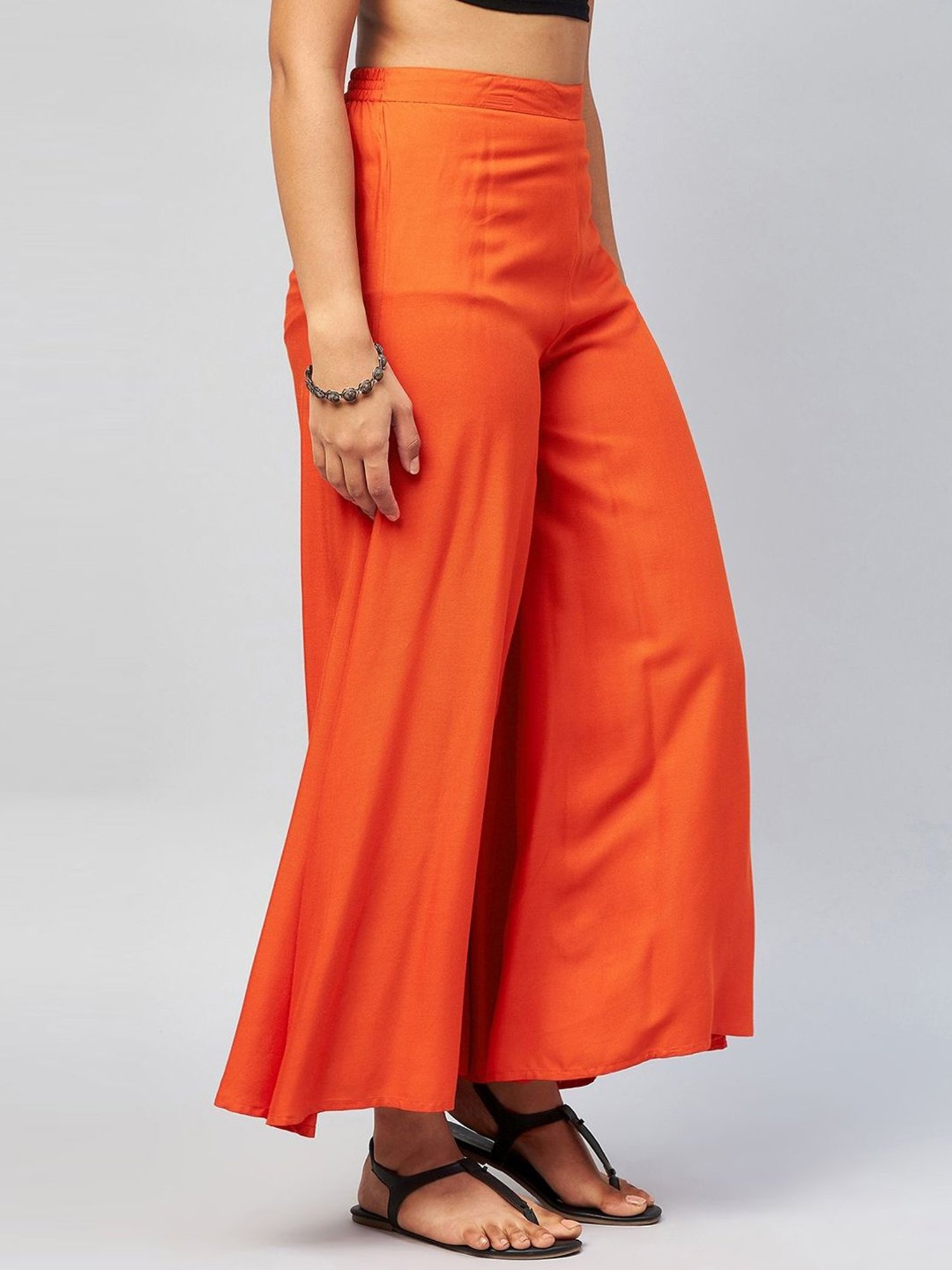 Inweave Orange Regular Fit Palazzos