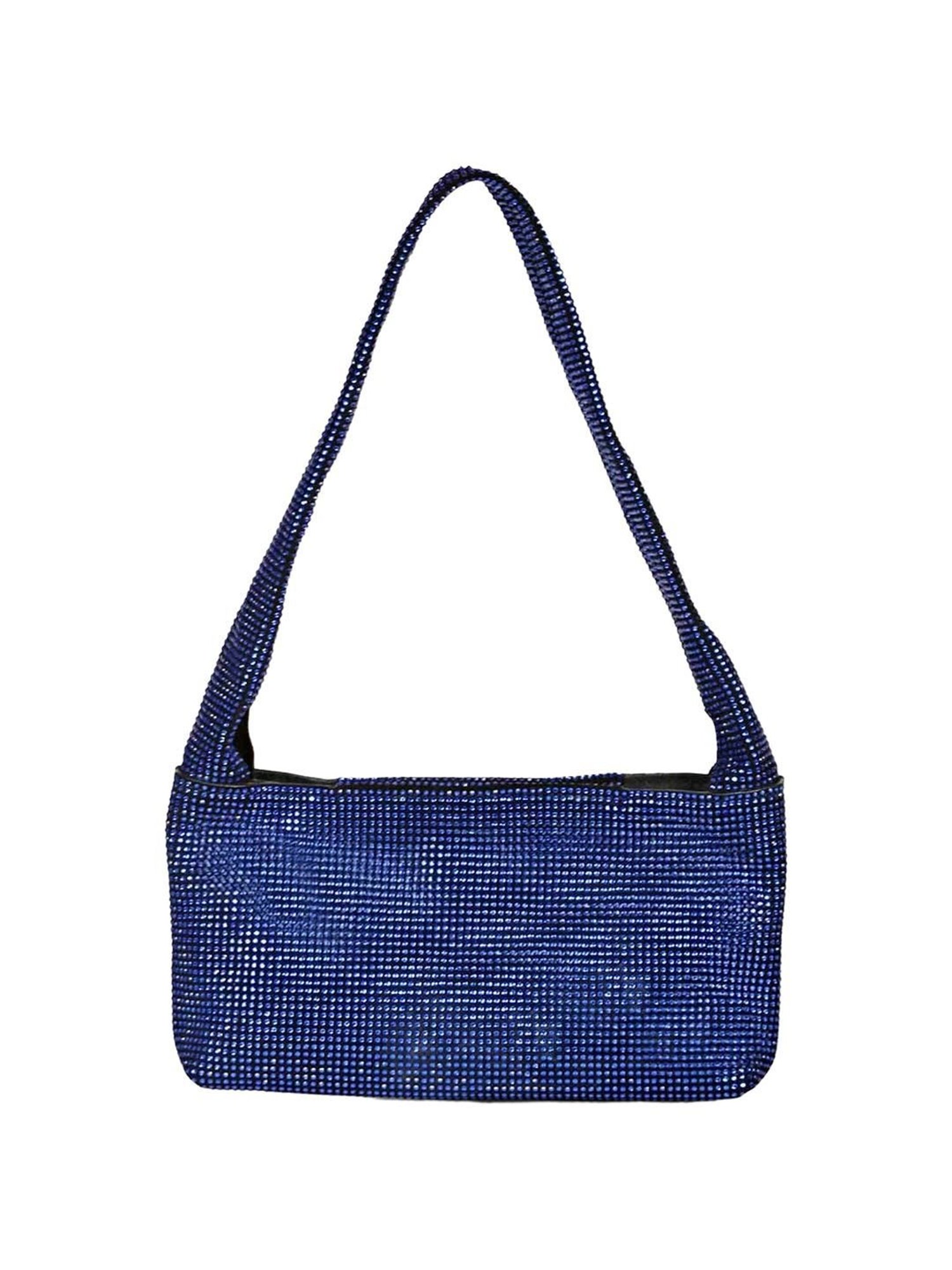 Saint G Blue Embellished Medium Shoulder Handbag