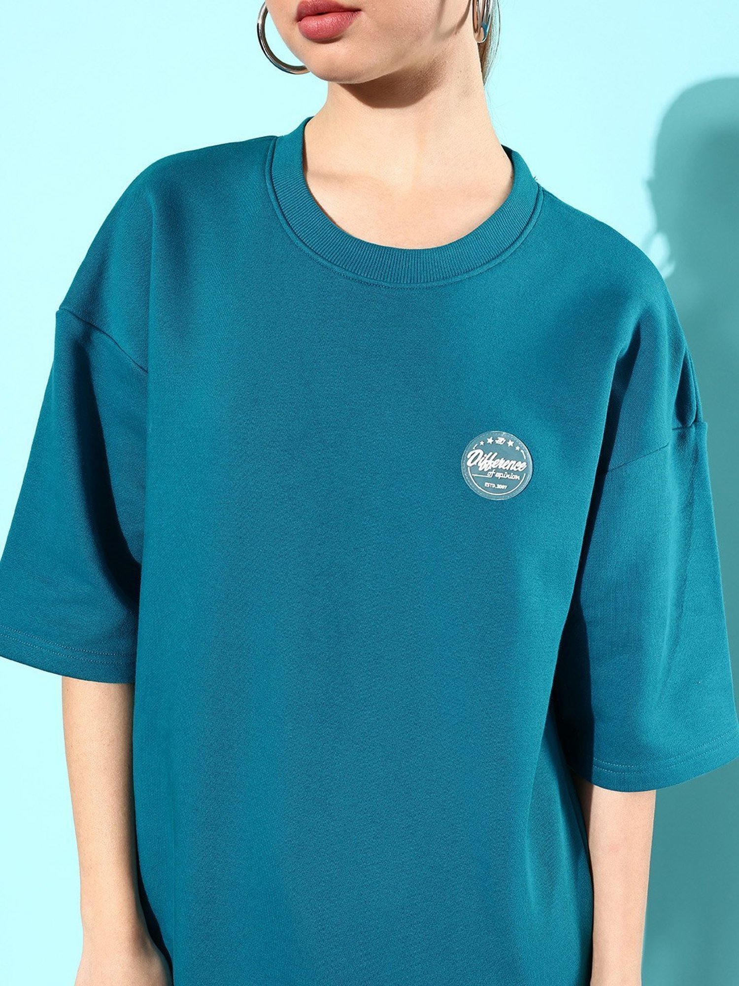 Difference of Opinion Blue Fleece Oversized Sweatshirt