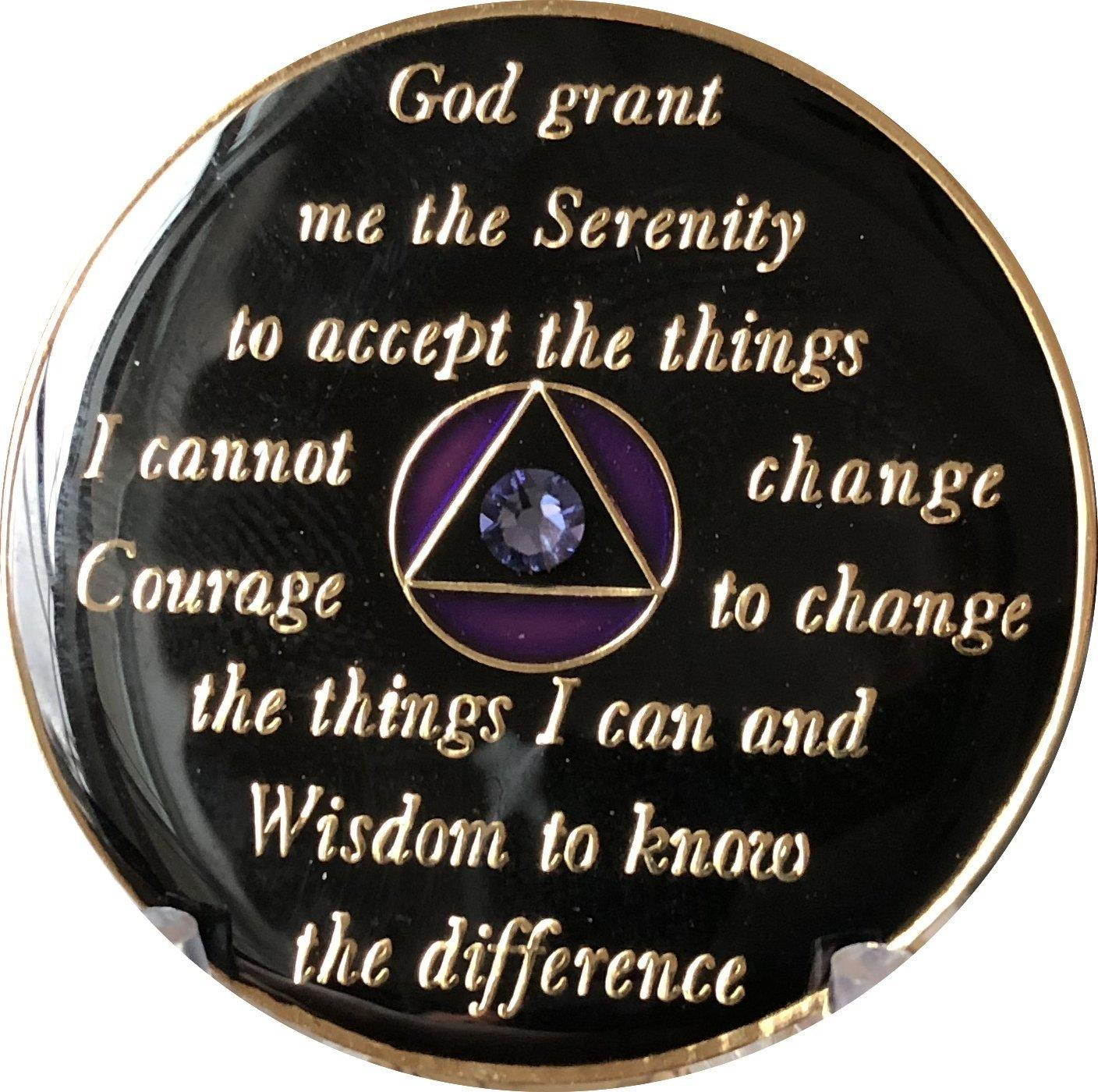 1 Year AA Medallion Purple Tri-Plate Transition Swarovski Crystal Chip