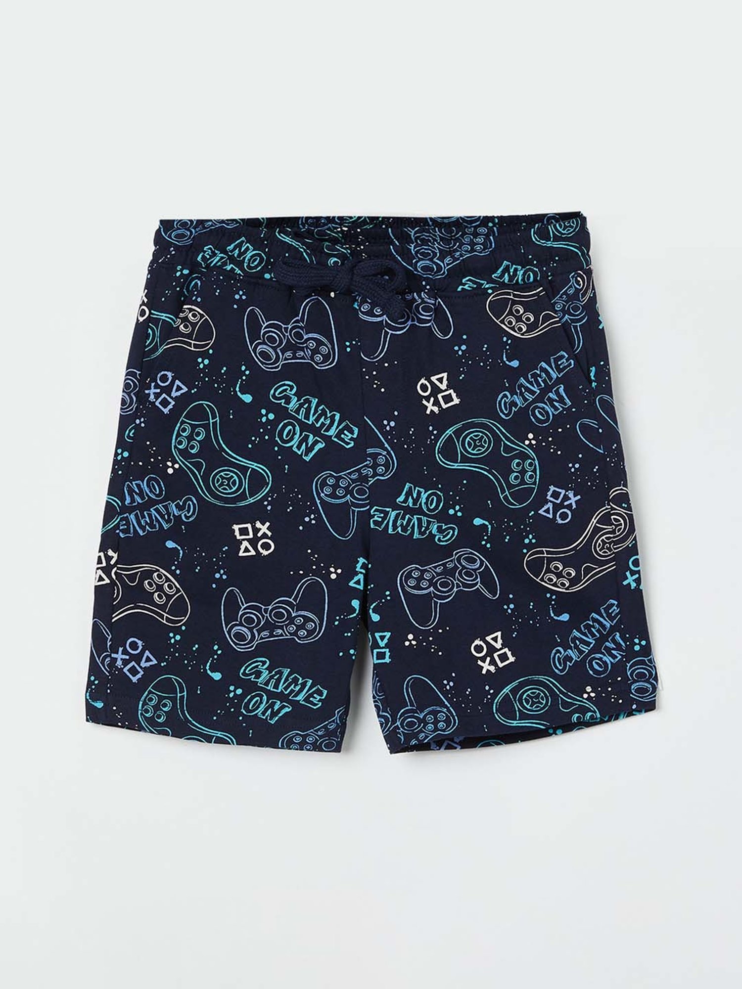 Fame Forever by Lifestyle Kids Navy Cotton Printed Shorts