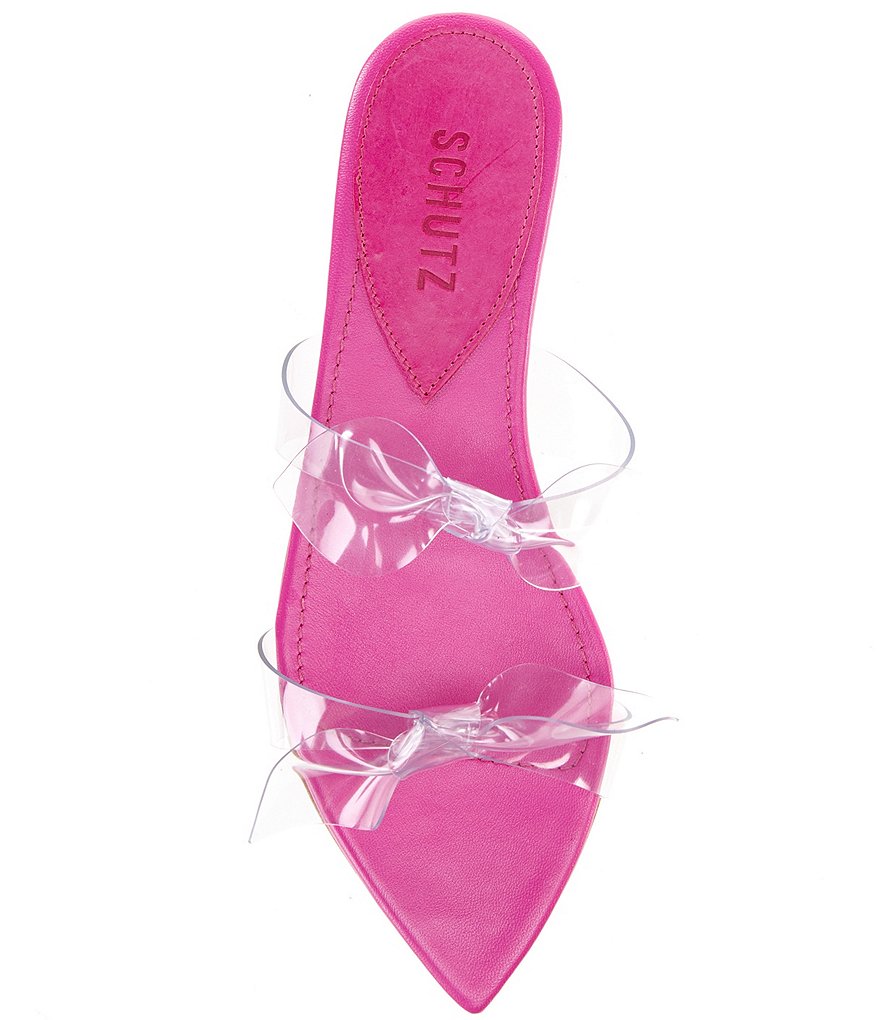 Schutz Jollie Clear Bow Knot Slides