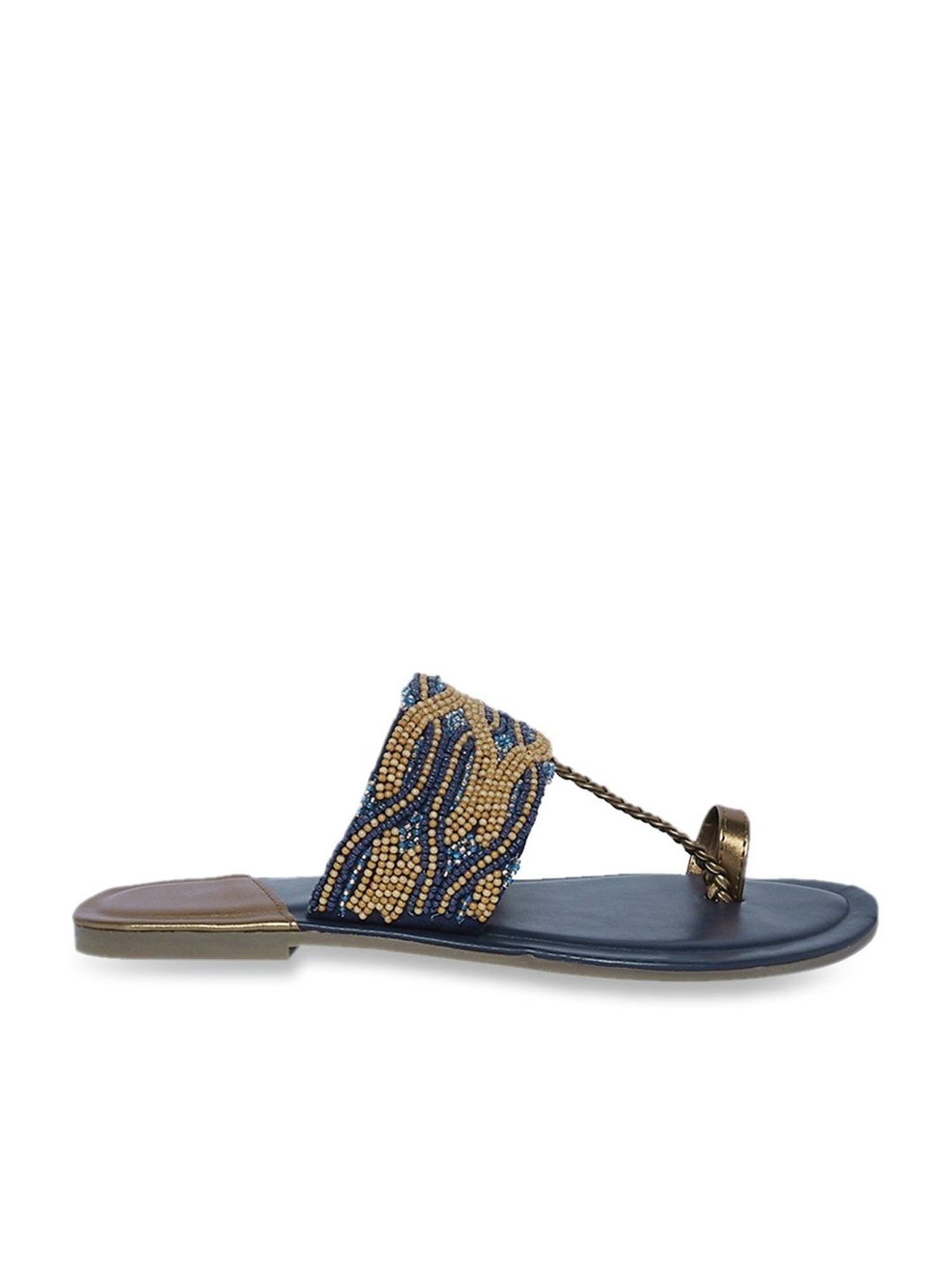 Forever Glam by Pantaloons Women's Gold Toe Ring Sandals