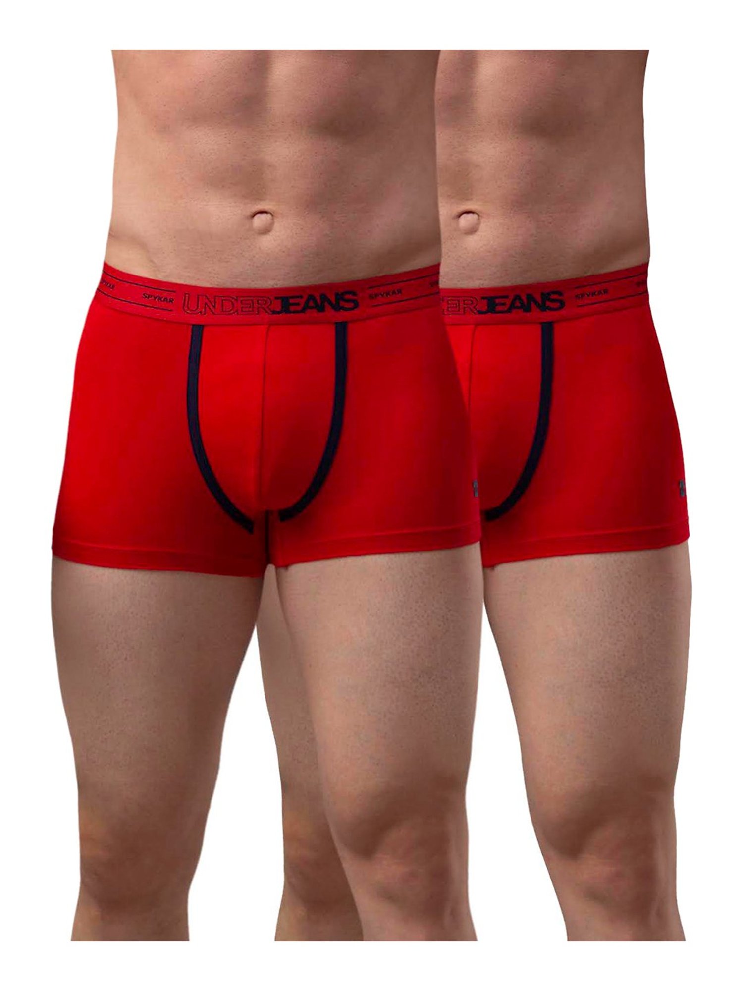 UnderJeans by Spykar Red Trunks - Pack of 2