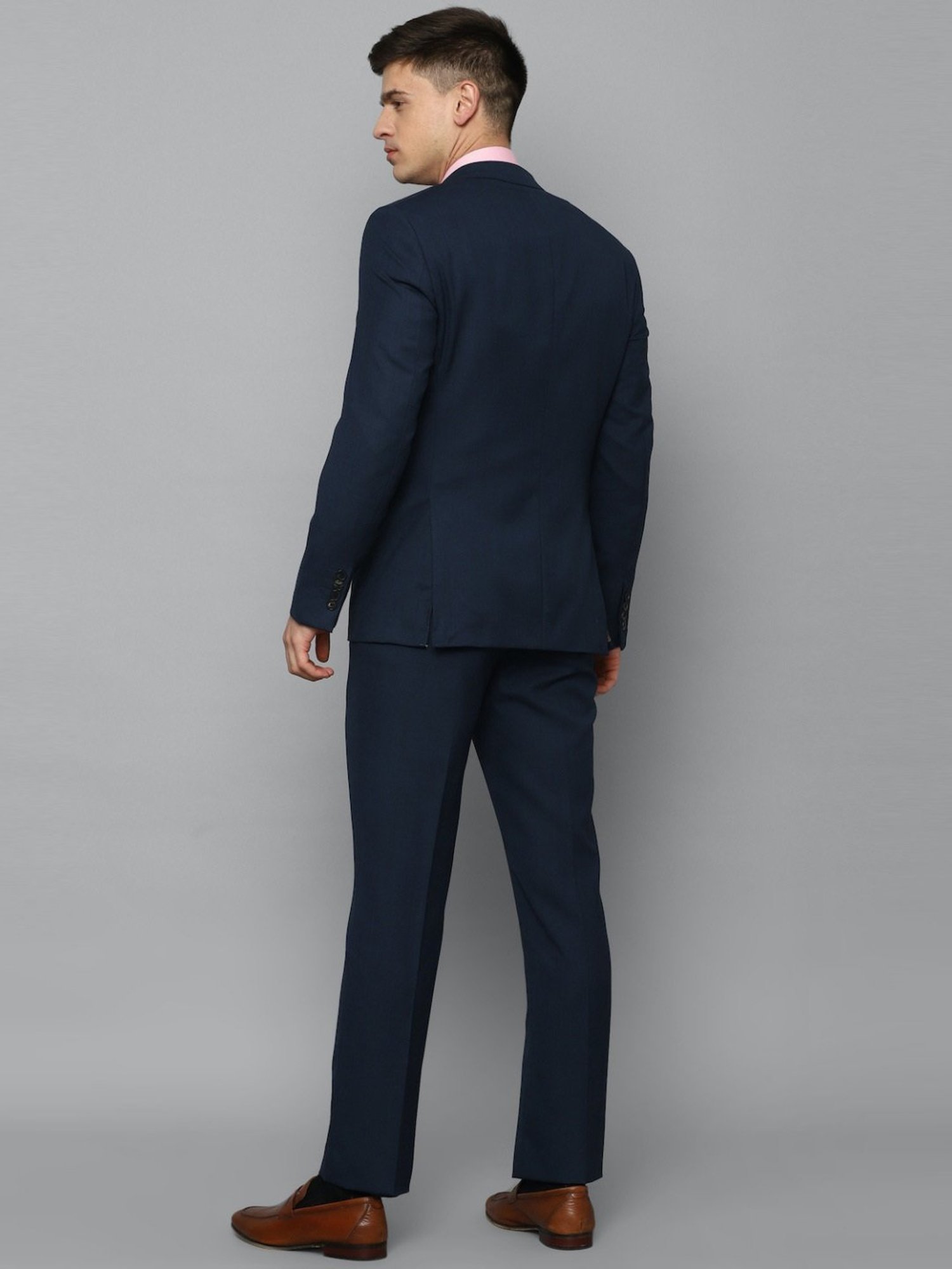 Luxure By Louis Philippe Navy Slim Fit Two Piece Suit