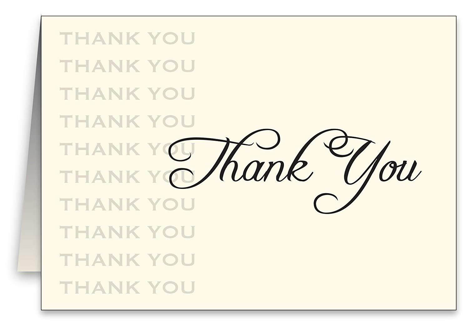 25 Cream Thank You Greeting Cards & Envelopes (4.5 x 6)