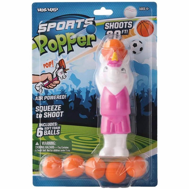 Hog Wild Sports Unicorn Popper Toy, Shoots Foam Balls!