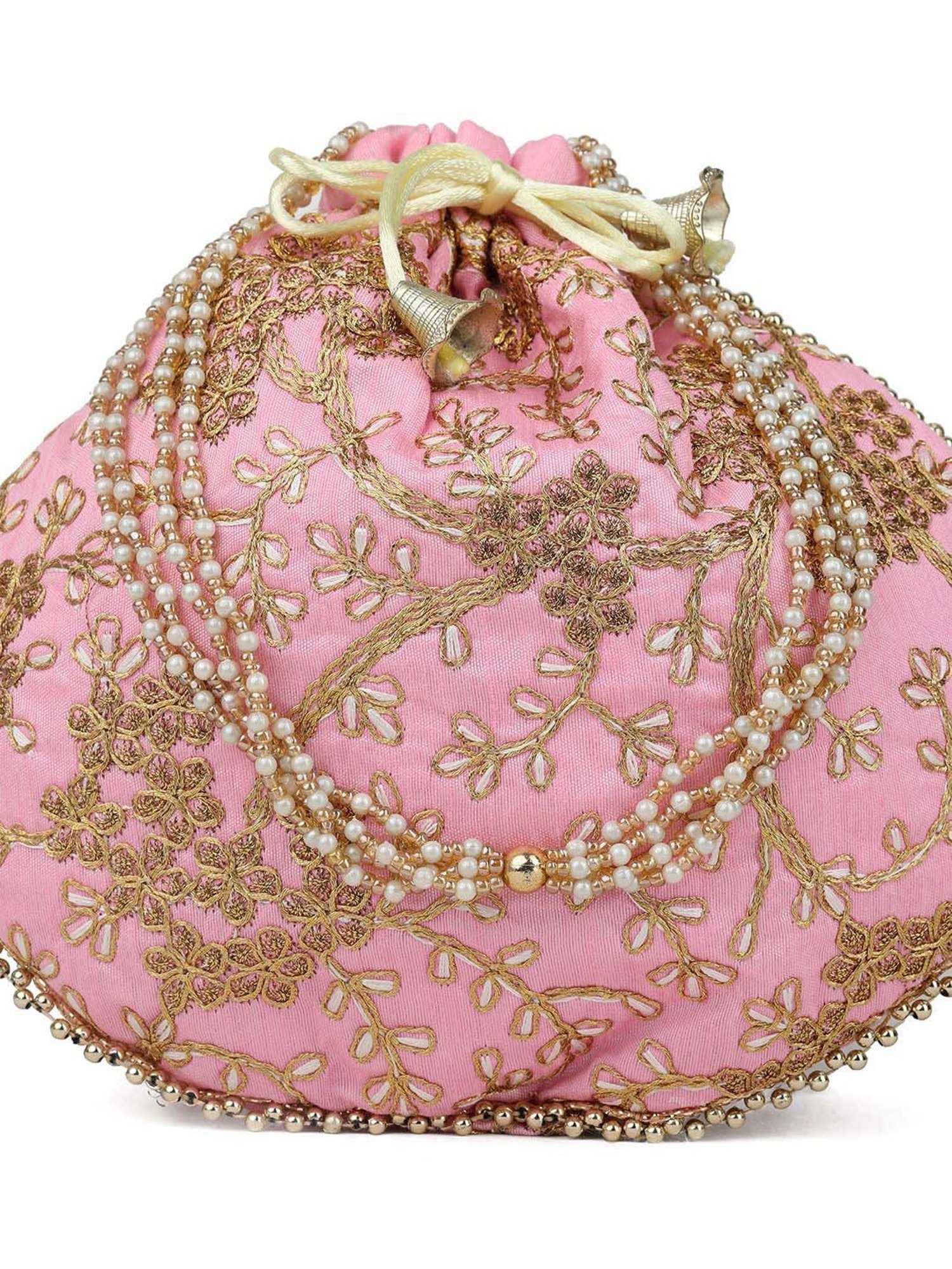 Gaurapakhi Pink Embroidered Potli
