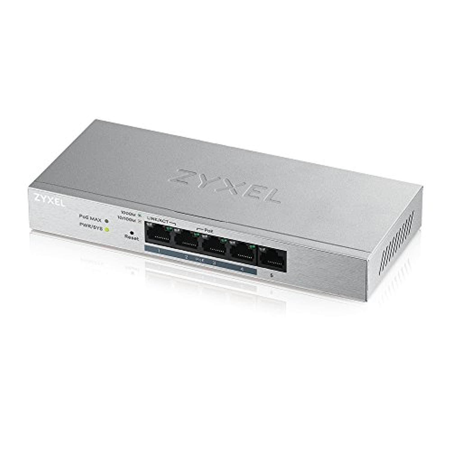 zyxel gs1200-5hp v2 managed gigabit ethernet (10/100/1000) power over ethernet (poe) grey