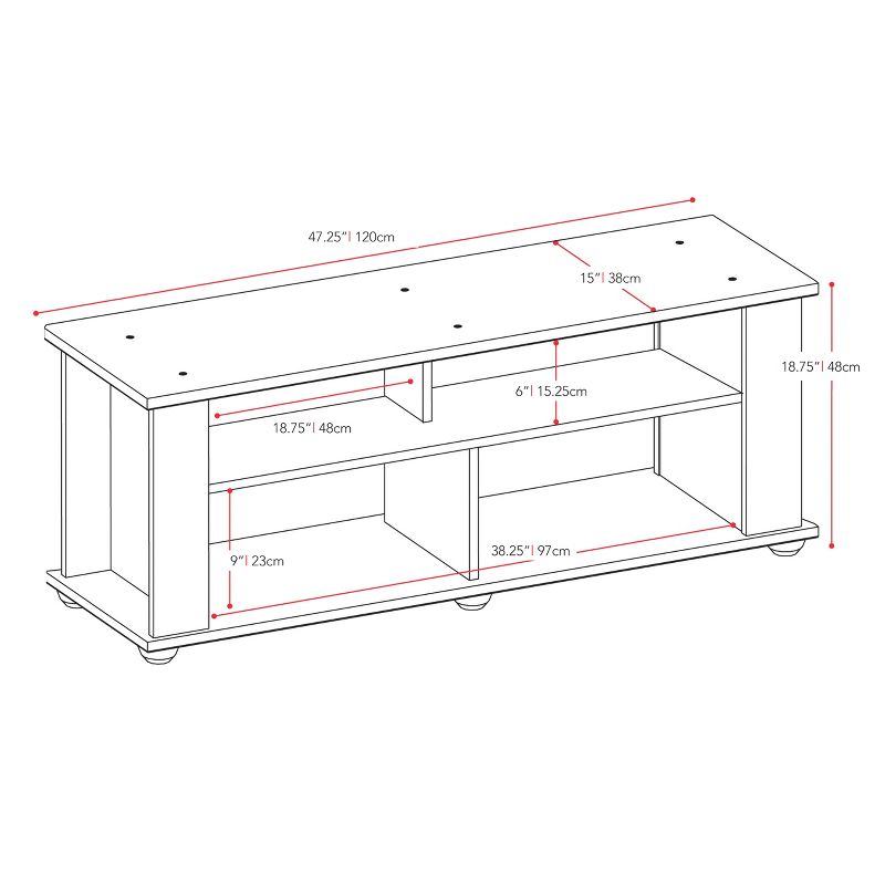 Bakersfield Ravenwood TV Component Stand Black 55" - CorLiving