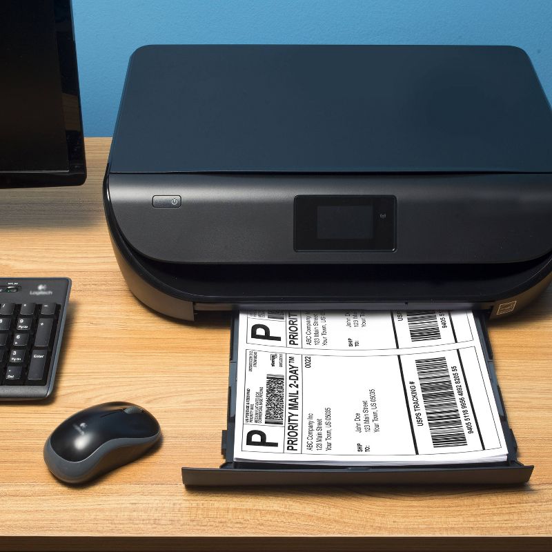 5pk 500 Sheets/Pack 20lb Half Sheet Perforated Paper 8.5"x11" White - PrintWorks