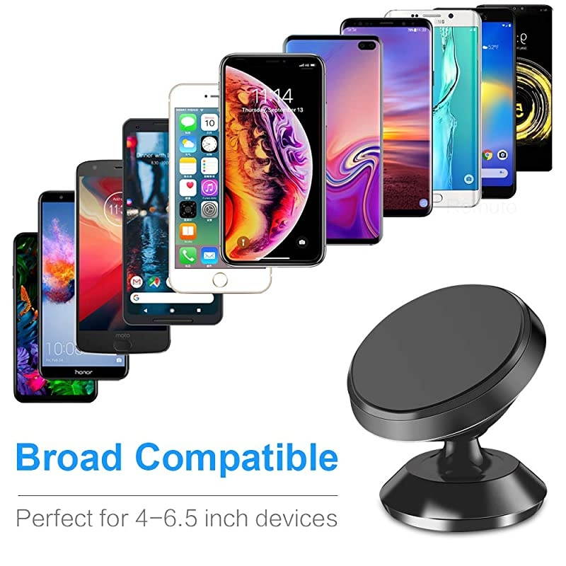 Pack] Magnetic Car Phone Holder, [01 New Version] Car Phone Holder Mount [Strong Magnets] Cell Phone Holder for Car [Case Friendly] Magnetic Car Mount Compatible with 4-6.7 inch Phones