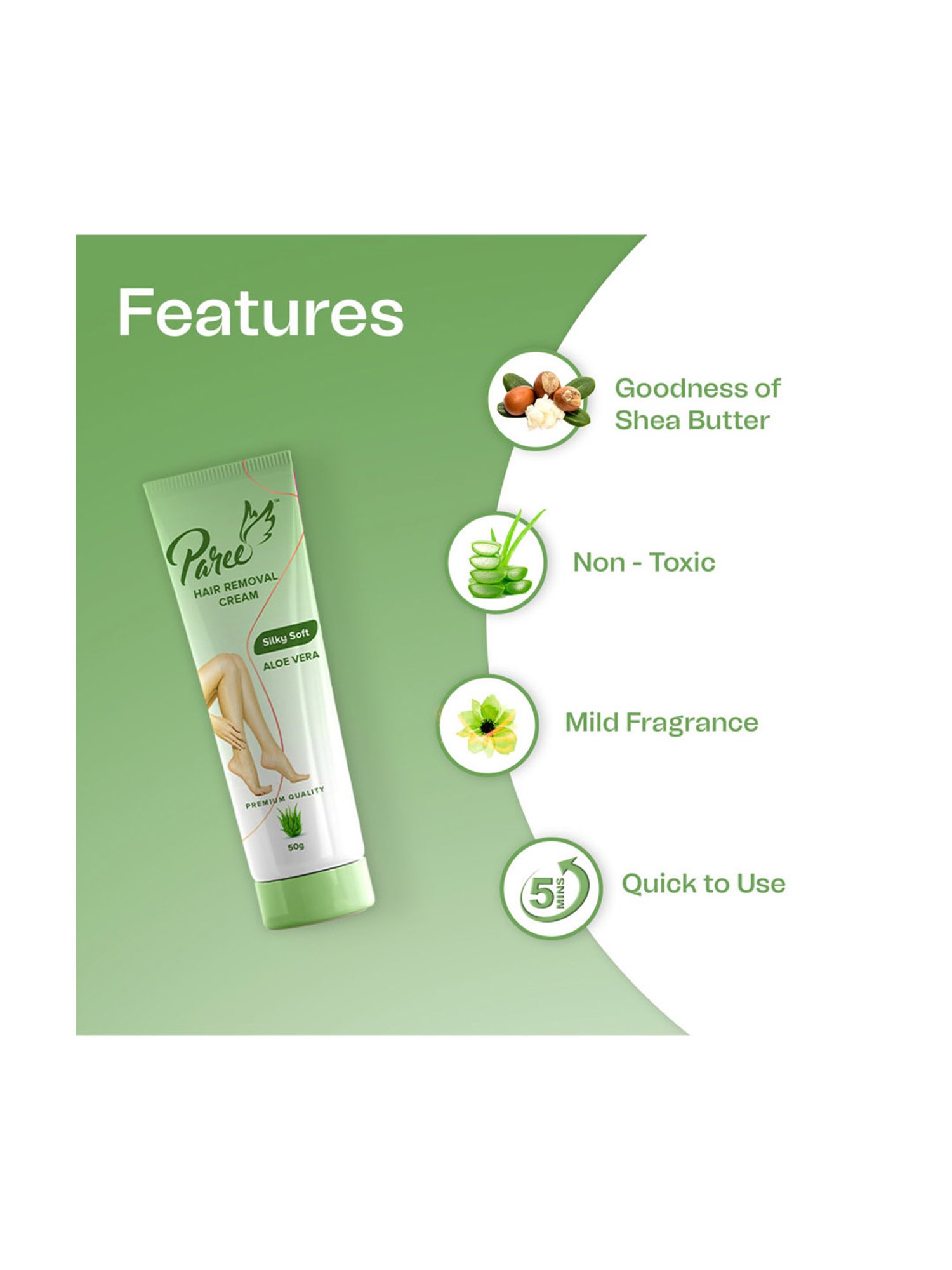Paree Hair Removal Cream for Women - 50 gm (Pack of 1)