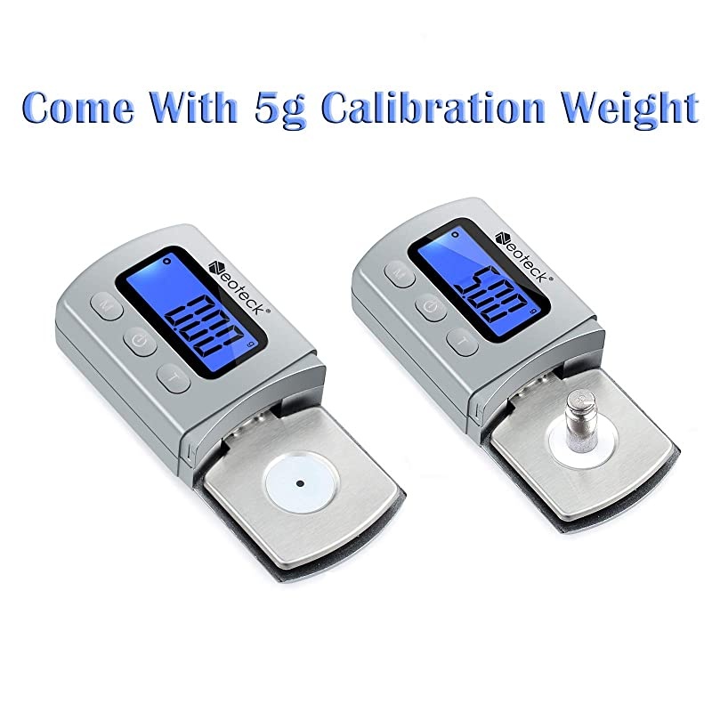 Digital Turntable Stylus Force Scale Gauge 001g500g Blue LCD Backlight for Tonearm Phono Cartridge Silver