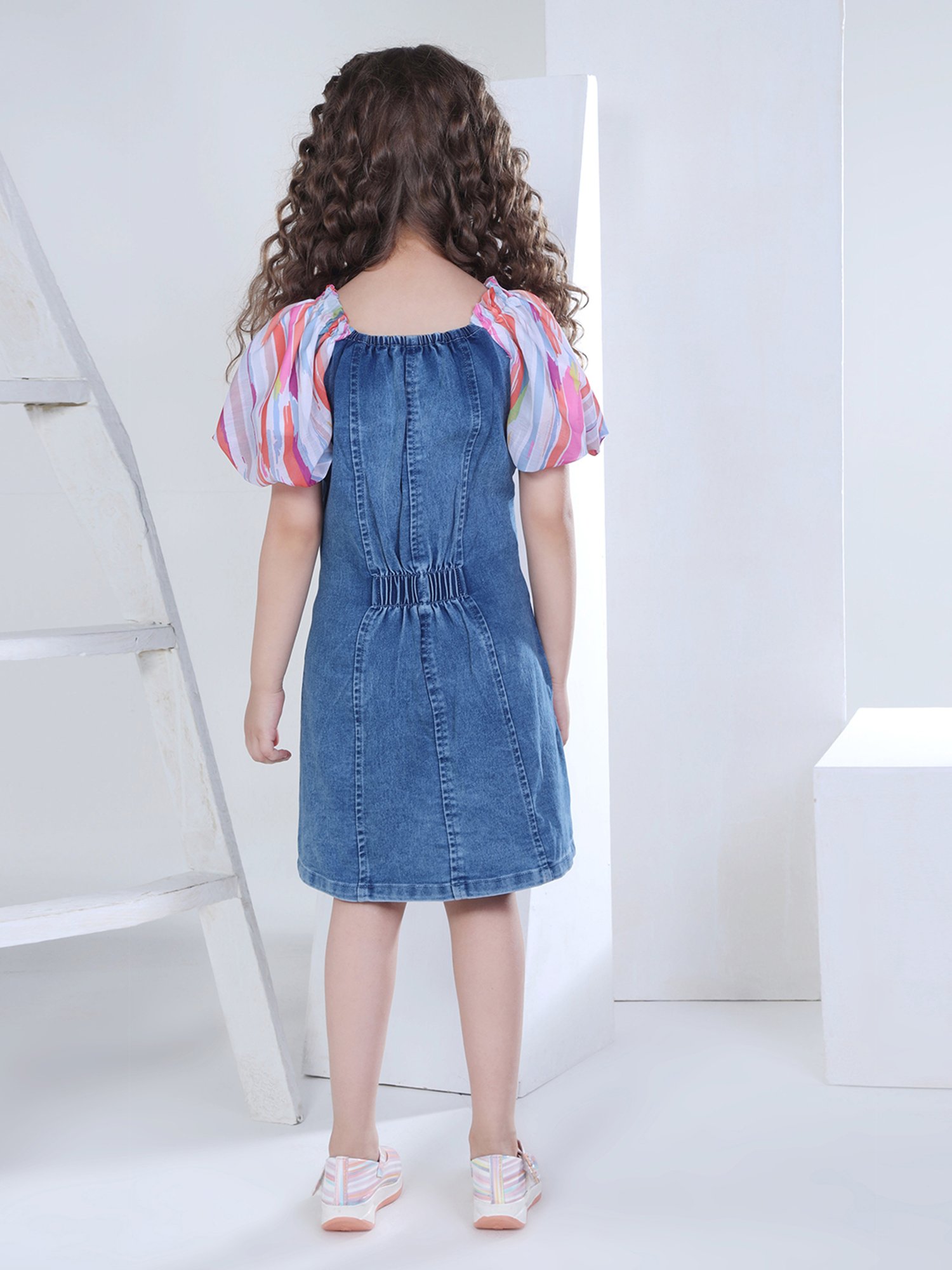 Peppermint Kids Blue Solid Shirt Dress