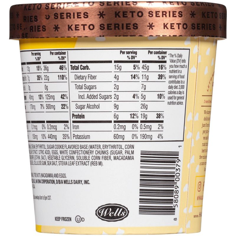 Halo Top Keto White Chocolate Macadamia Frozen Dessert - 16oz