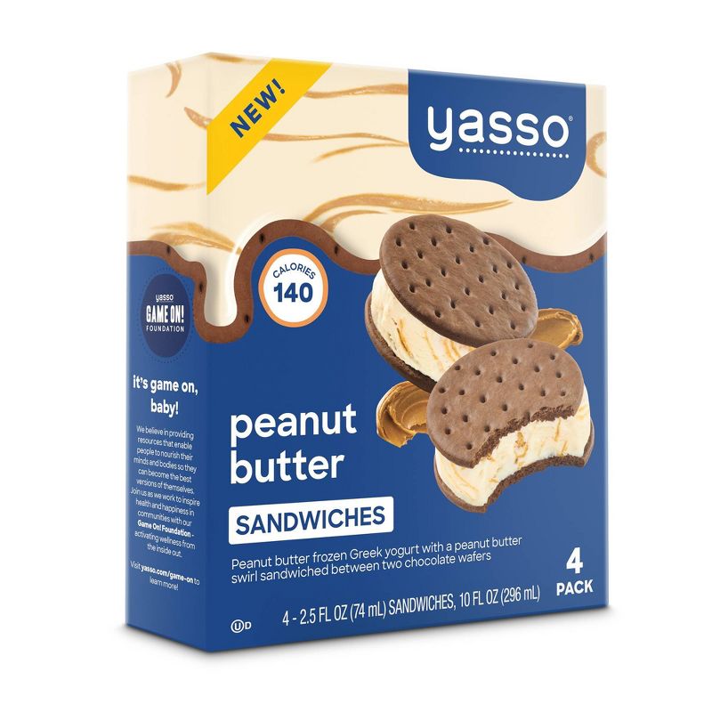 Yasso Peanut Butter Frozen Greek Yogurt Sandwich - 10oz/4ct