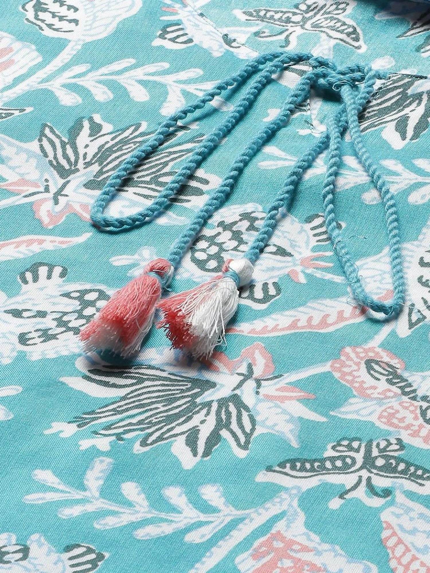 Rangriti Sky Blue Printed Top