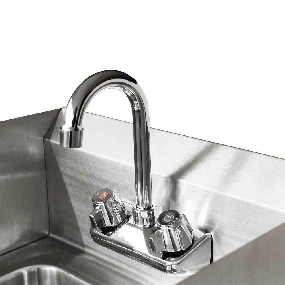 17" Wall Mount Hand Wash Sink Commercial Restaurant Kitchen Home Stainless Steel