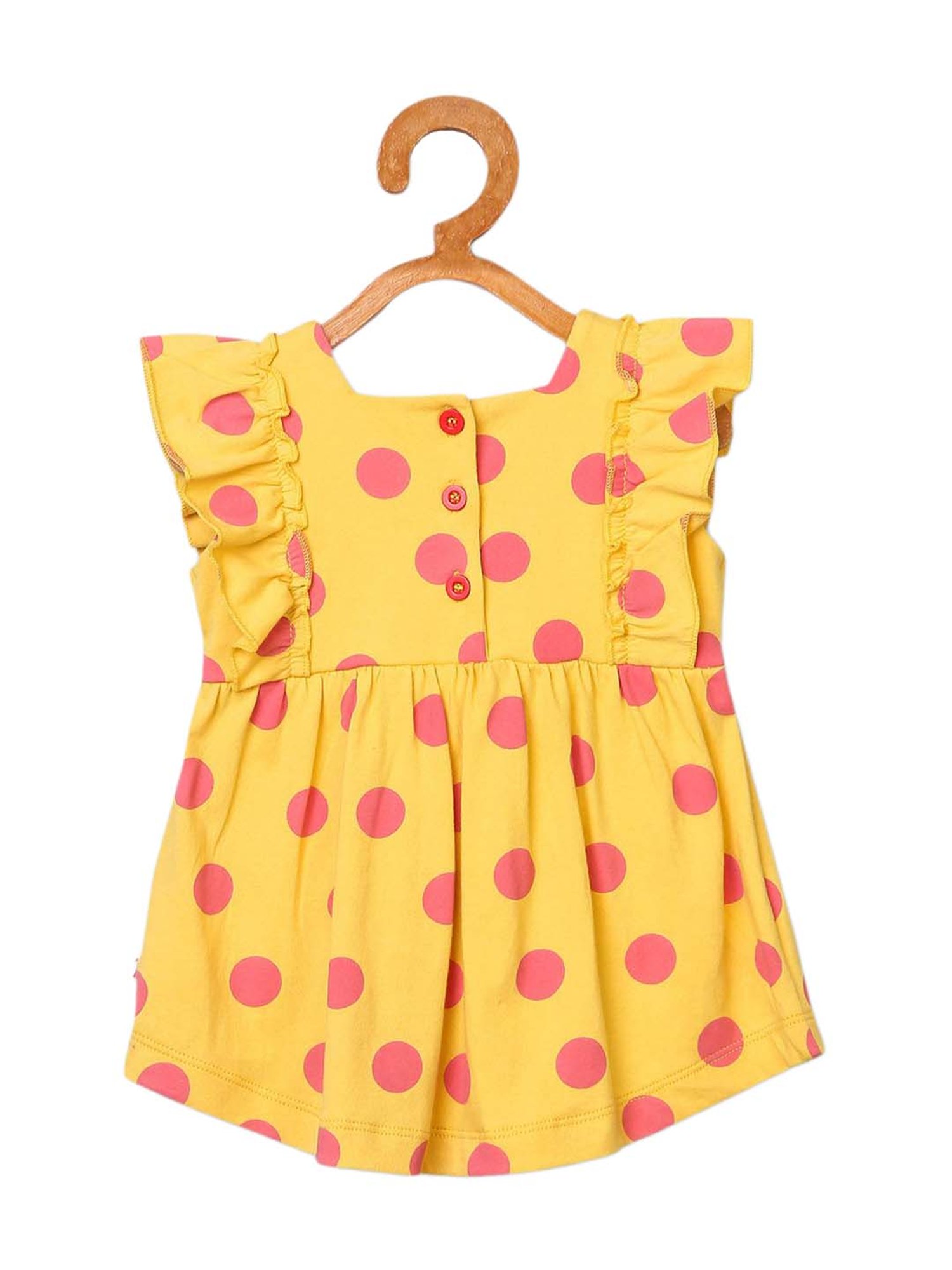 Nino Bambino Kids Yellow Cotton Printed Dress & Shorts