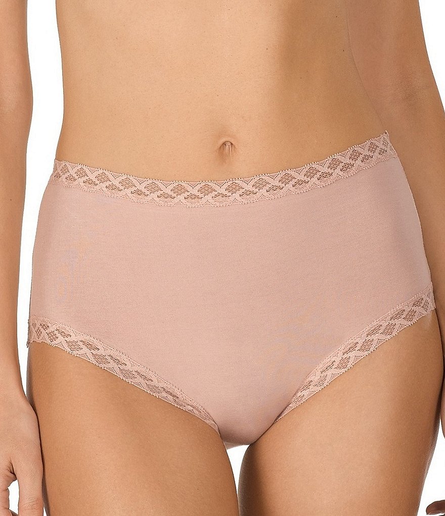 Natori Bliss Pima Cotton Brief Lace Trim Panty