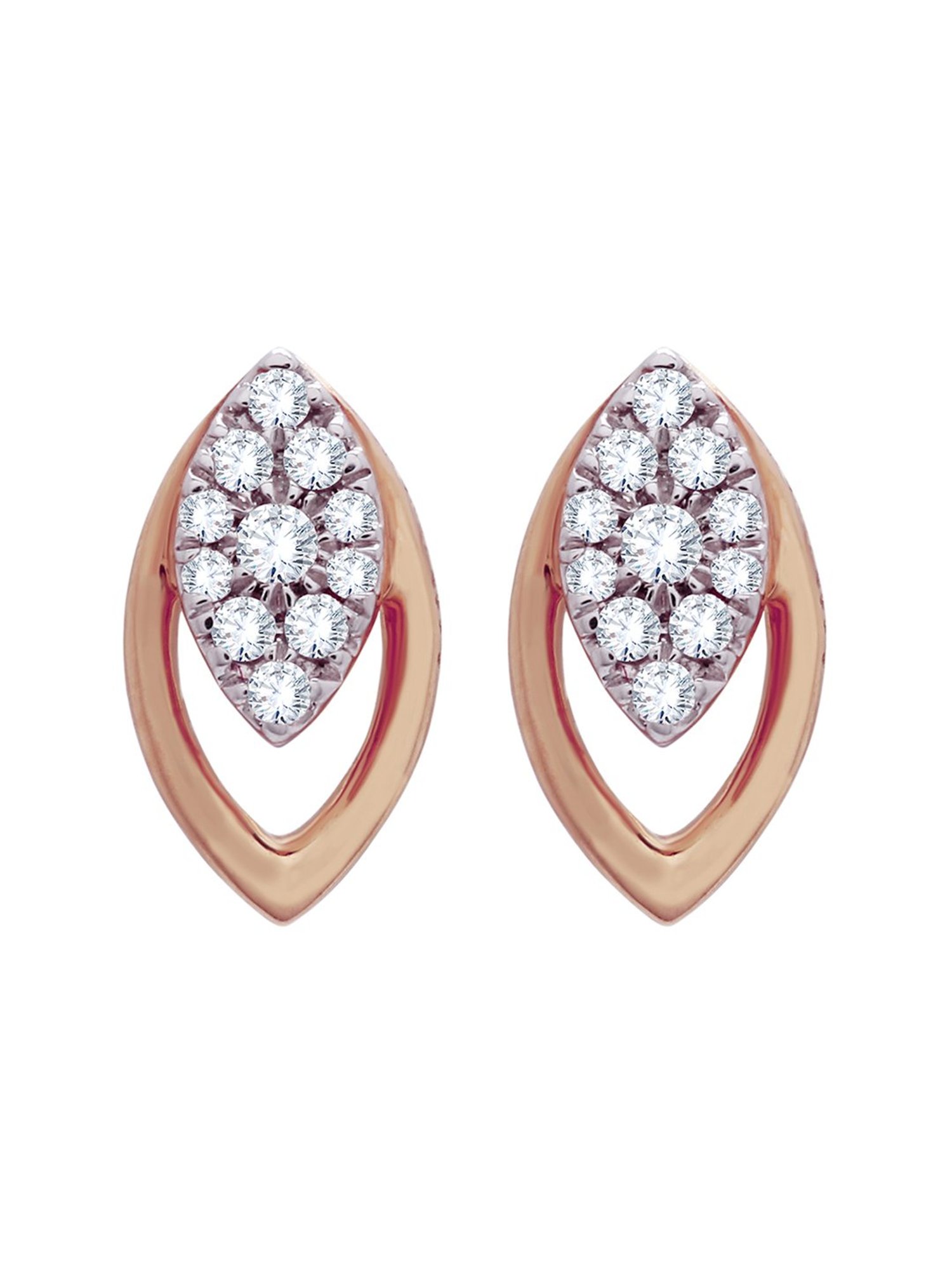 Waman Hari Pethe Jewellers 18k Rose Gold & Diamond Earrings for Women