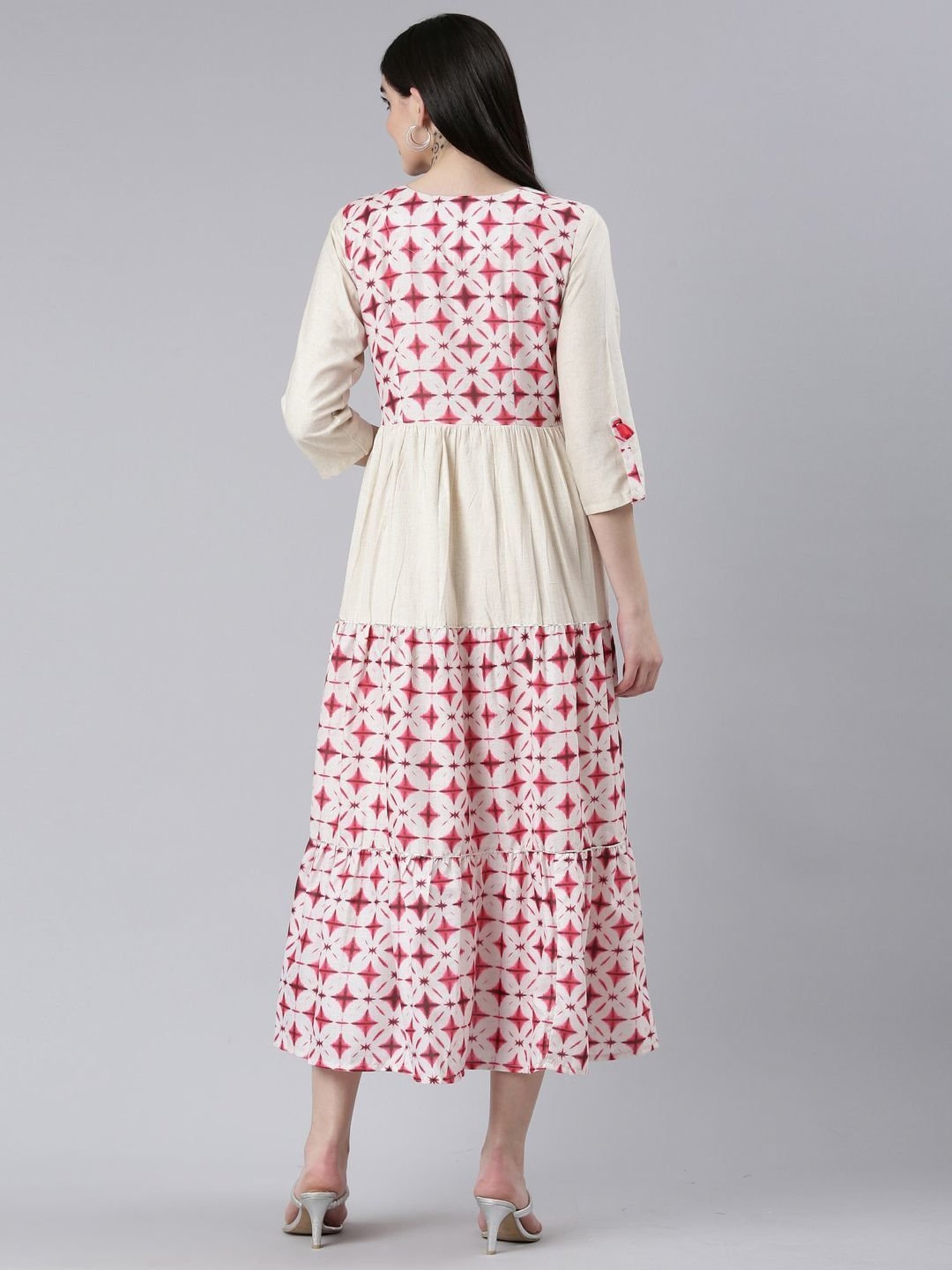 Saffron Threads Red Ethnic Dresses