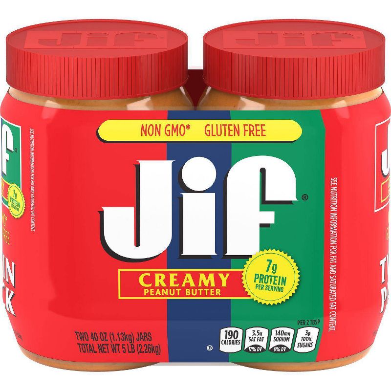 Jif Creamy Peanut Butter Twin Pack - 80oz