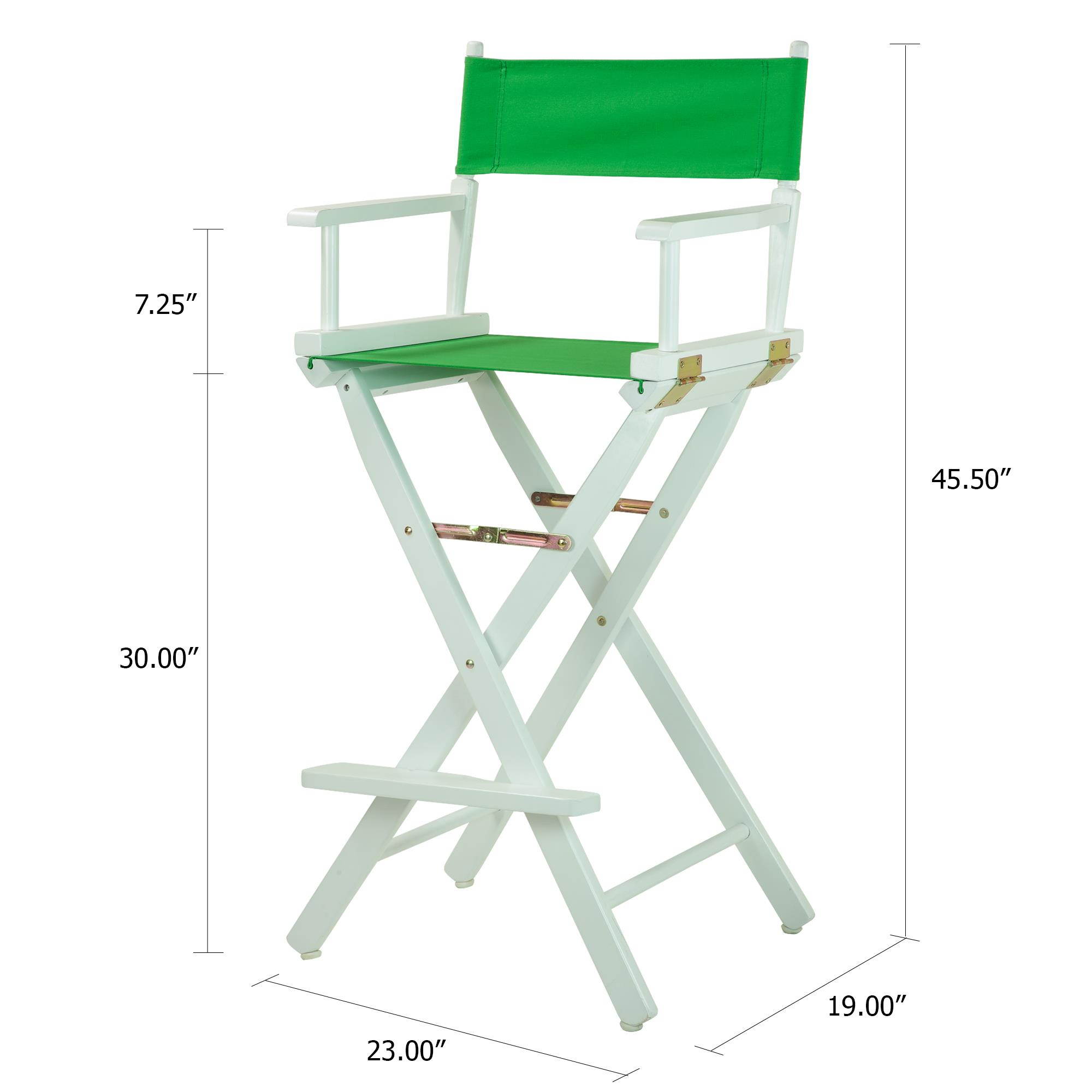 Casual Home 230-01-021-33 30 in. Directors Chair White Frame with Green Canvas