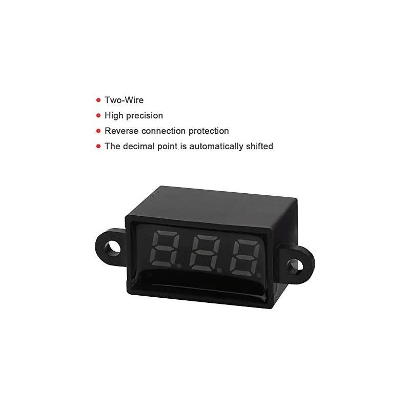 Mini Digital DC Voltmeter 0.28 Inch Two-Wire 3.0V-30V Digital DC Waterproof, Dustproof and Drop Resistant Voltmeter Display Voltage Tester Meter 3 Colours(Red, Green, Yellow)