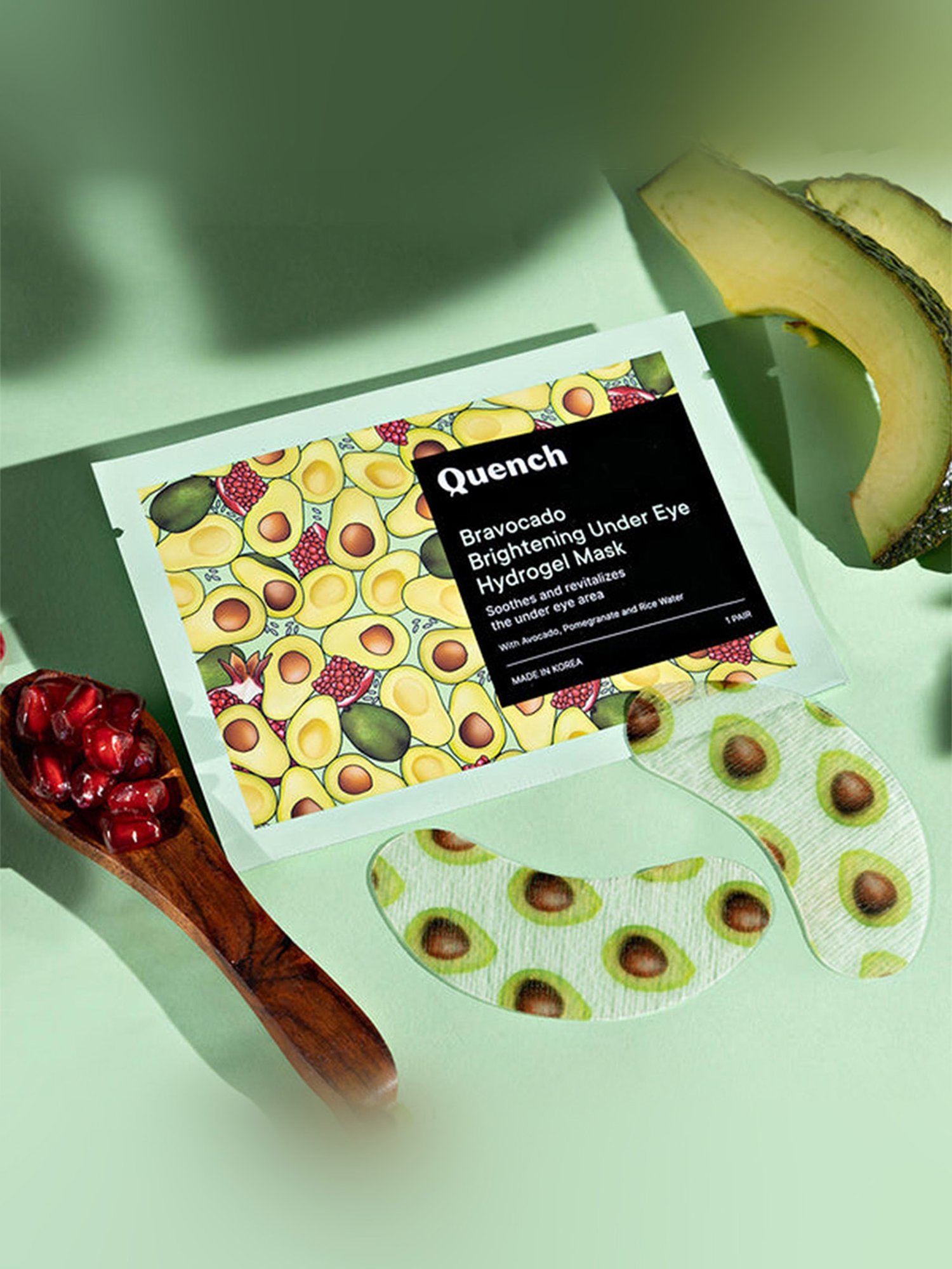 Quench Botanics Bravocado Brightening Under Eye Hydrogel Mask - Pack of 5