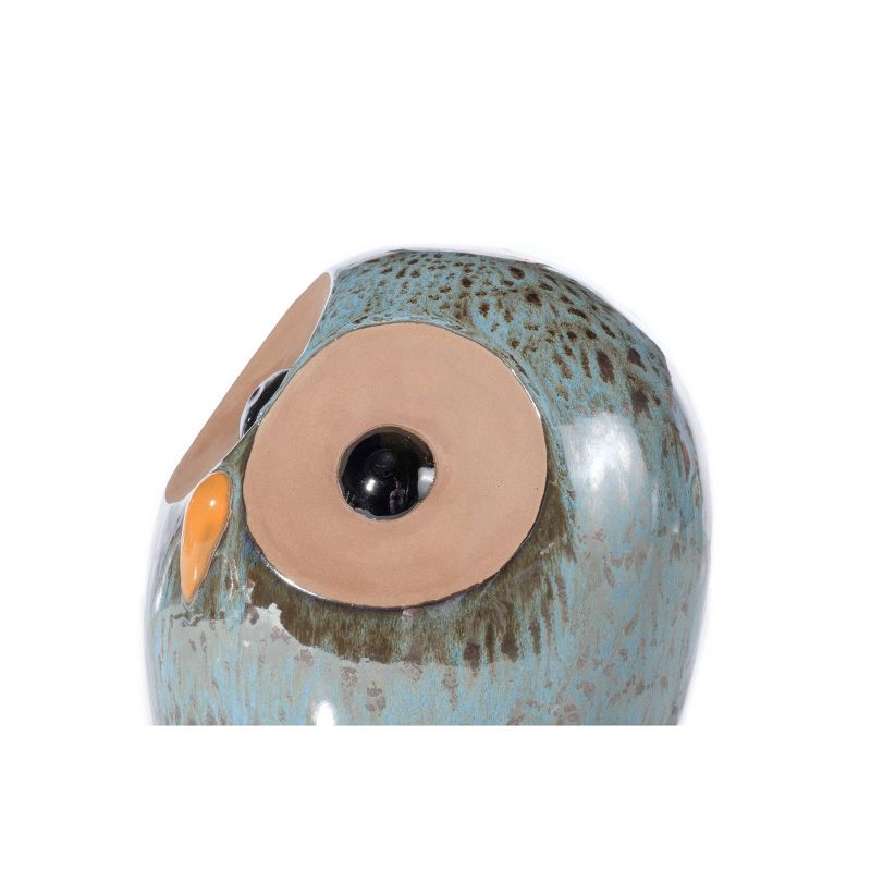 9.75" Handmade Glazed Ceramic Owl Statue - Alfresco Home LLC
