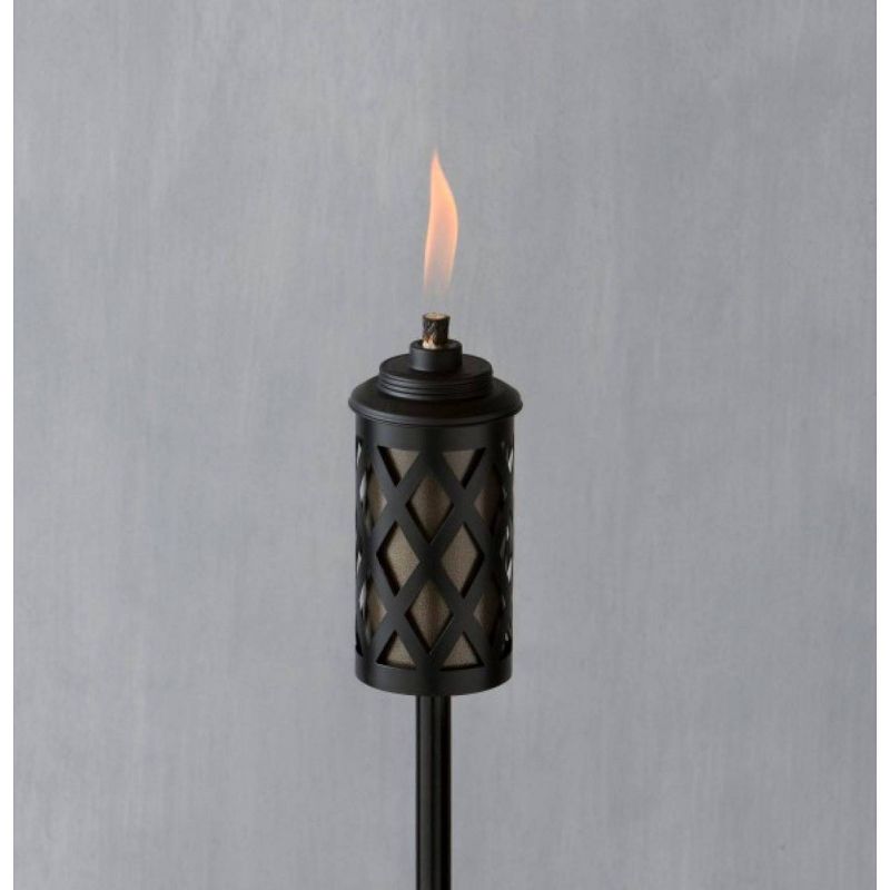 65" Urban Convertible Metal Larrice Patio Torch with Deck Clamp Bronze/Black - TIKI