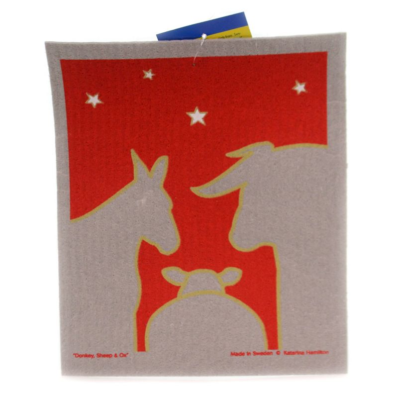 Swedish Dish Cloth 8.0" Donkey Sheep & Cow Absorbent  -  Kitchen Towel