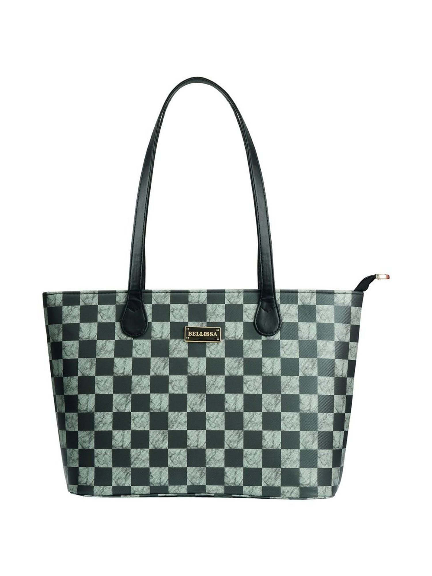 Bellissa Green Checks Medium Mini Box Shoulder Handbag