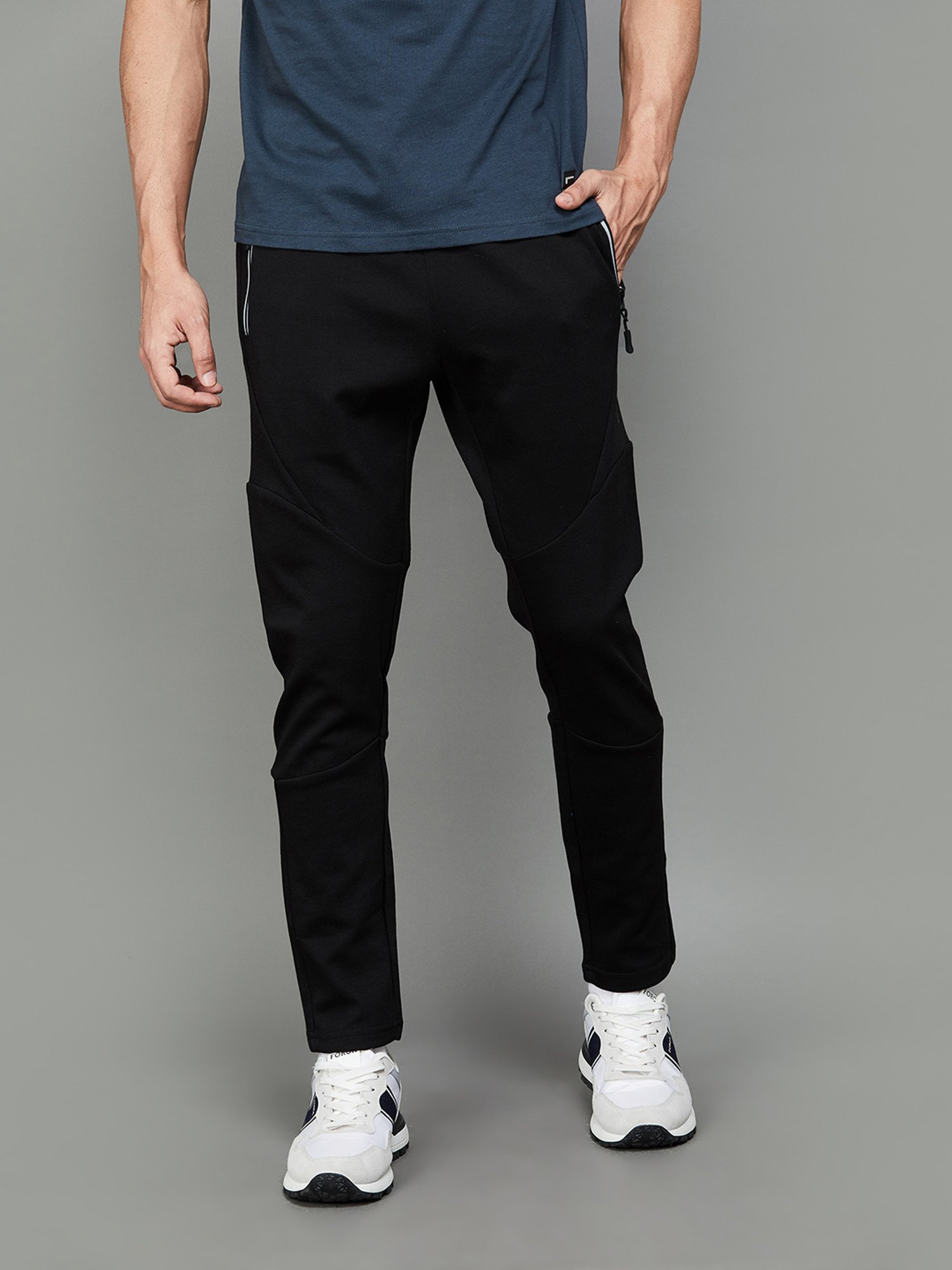 Parx Black Jogger Fit Joggers