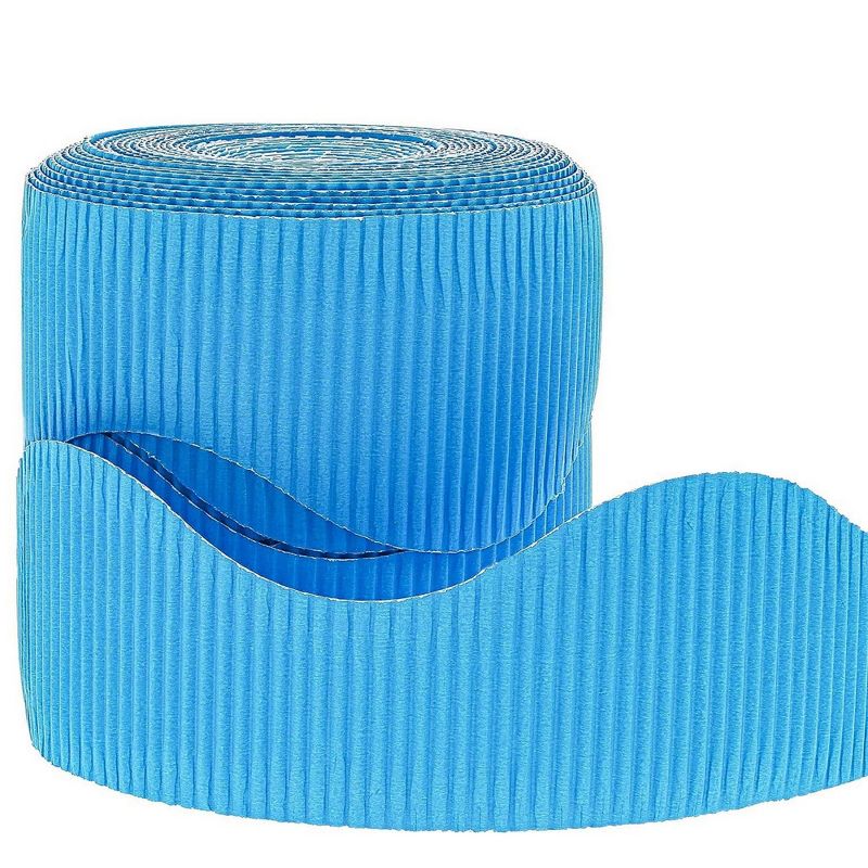 2-Rolls Blue Bulletin Board Scalloped Border Decoration for Classroom, 2 inches X 50 Feet