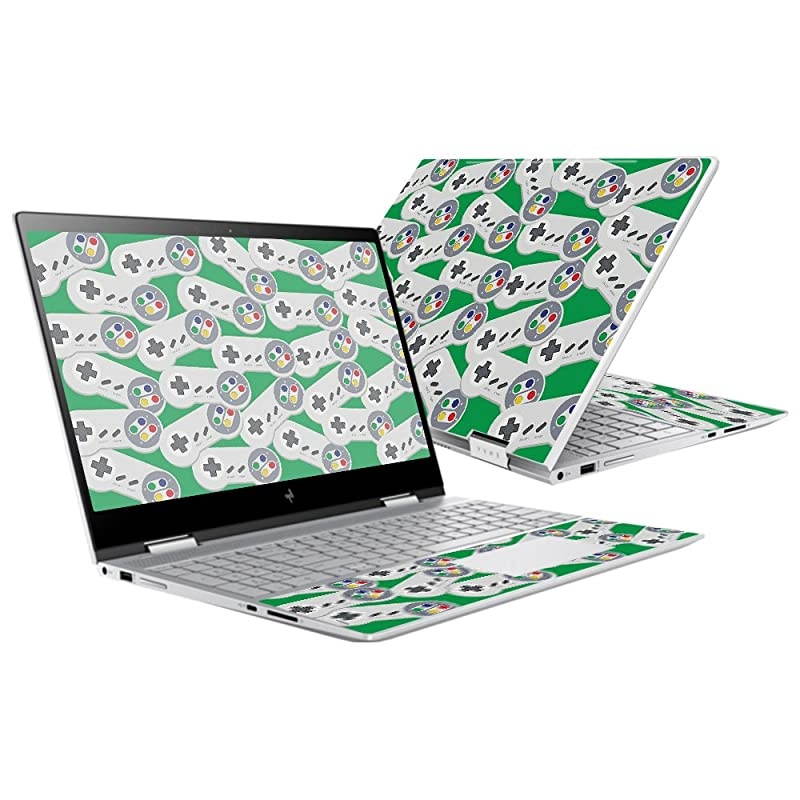 Skin Compatible with HP Envy x360 15 2017 Retro Controllers 1 | Protective Durable and Unique Vinyl Decal wrap Cover | Easy to Apply Remove and Change Styles | Made in The USA