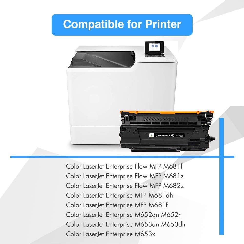 TRUE IMAGE Compatible Toner Cartridge Replacement for HP 655A CF450A CF451A CF452A CF453A Laserjet Enterprise M652dn M653dn M652 M653 M652n M653x M681dh M682z M681f (Black Cyan Yellow Magenta 5-Pack)