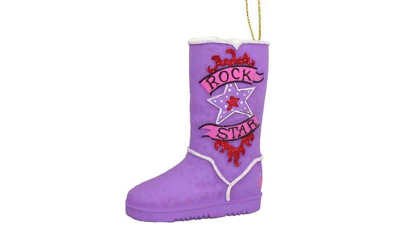 Kurt S. Adler 3.75" Fashion Avenue "Rock Star" Boot Christmas Ornament - Purple