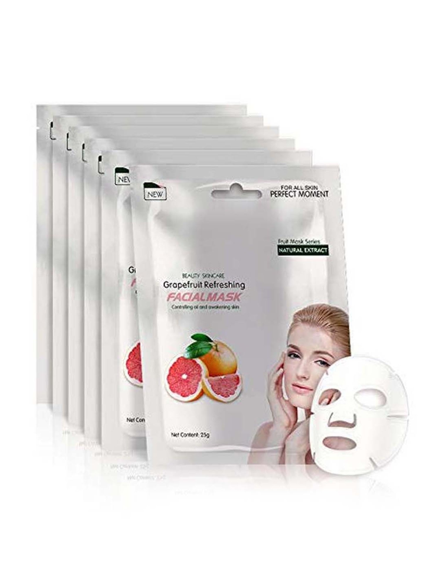 MONDSUB Grapefruit Refreshing Sheets Mask (Pack of 6) - 25 gm Each