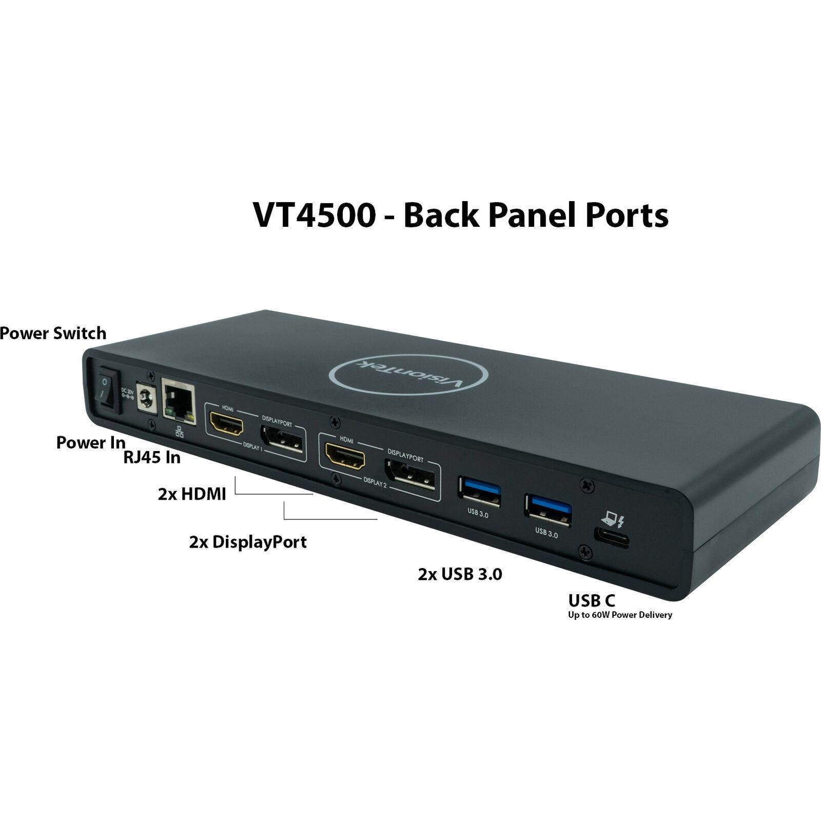 Vision Tek Dual 4K USB Dock with Power Delivery