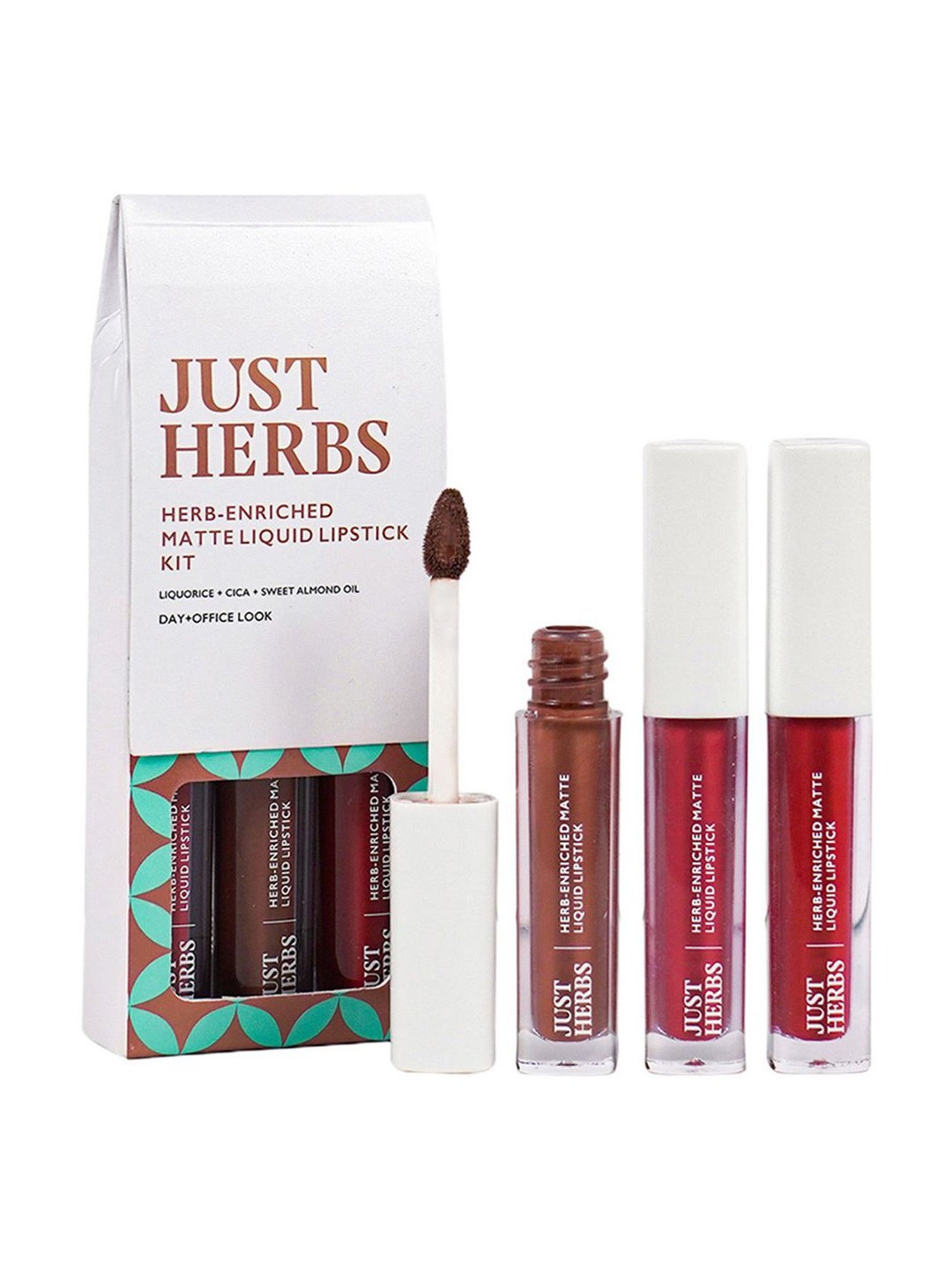 JUST HERBS Herb-Enriched Matte Liquid Lipstick Kit - Day + Office Look