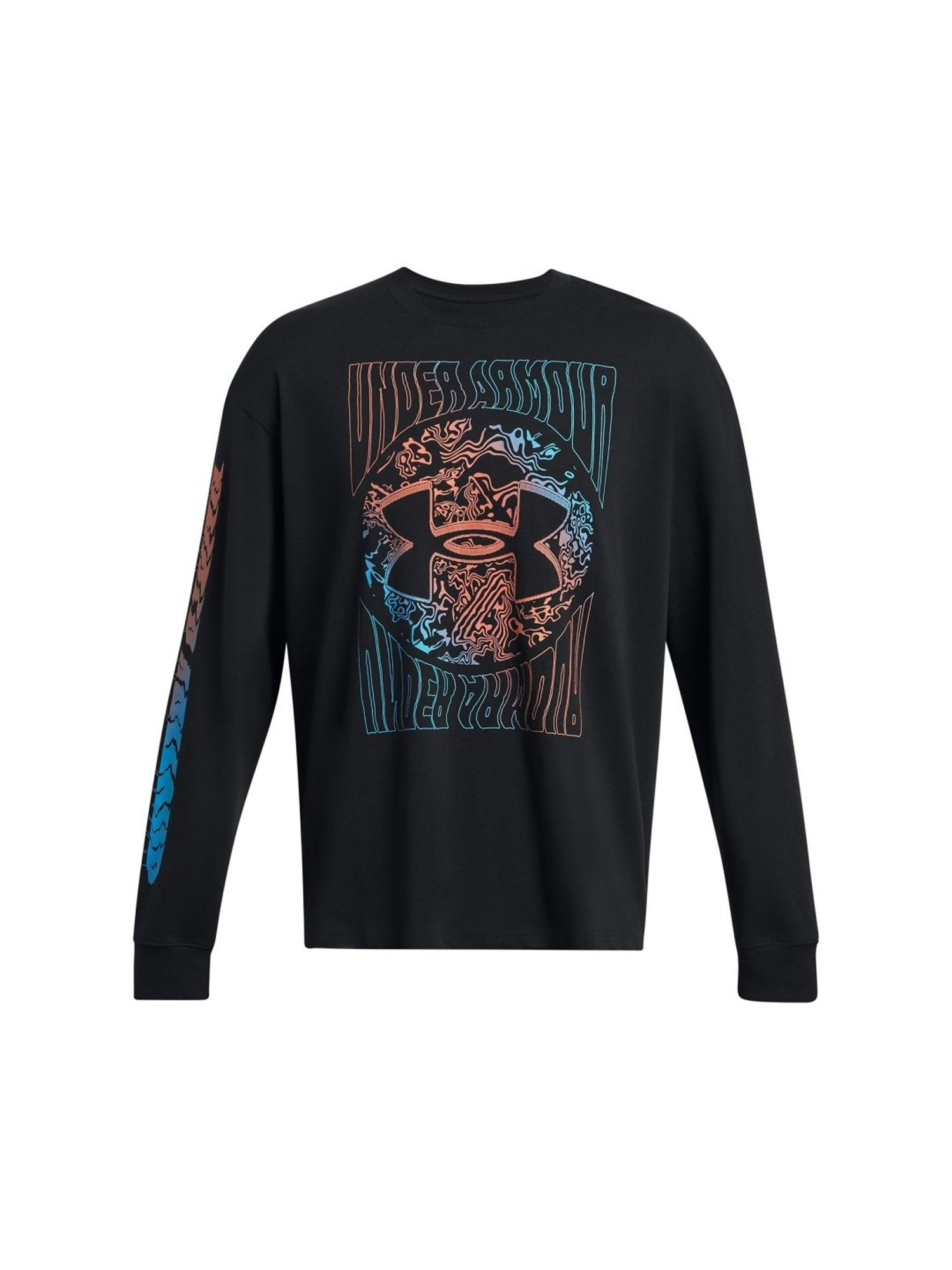 Under Armour Black Cotton Slim Fit Printed T-Shirt